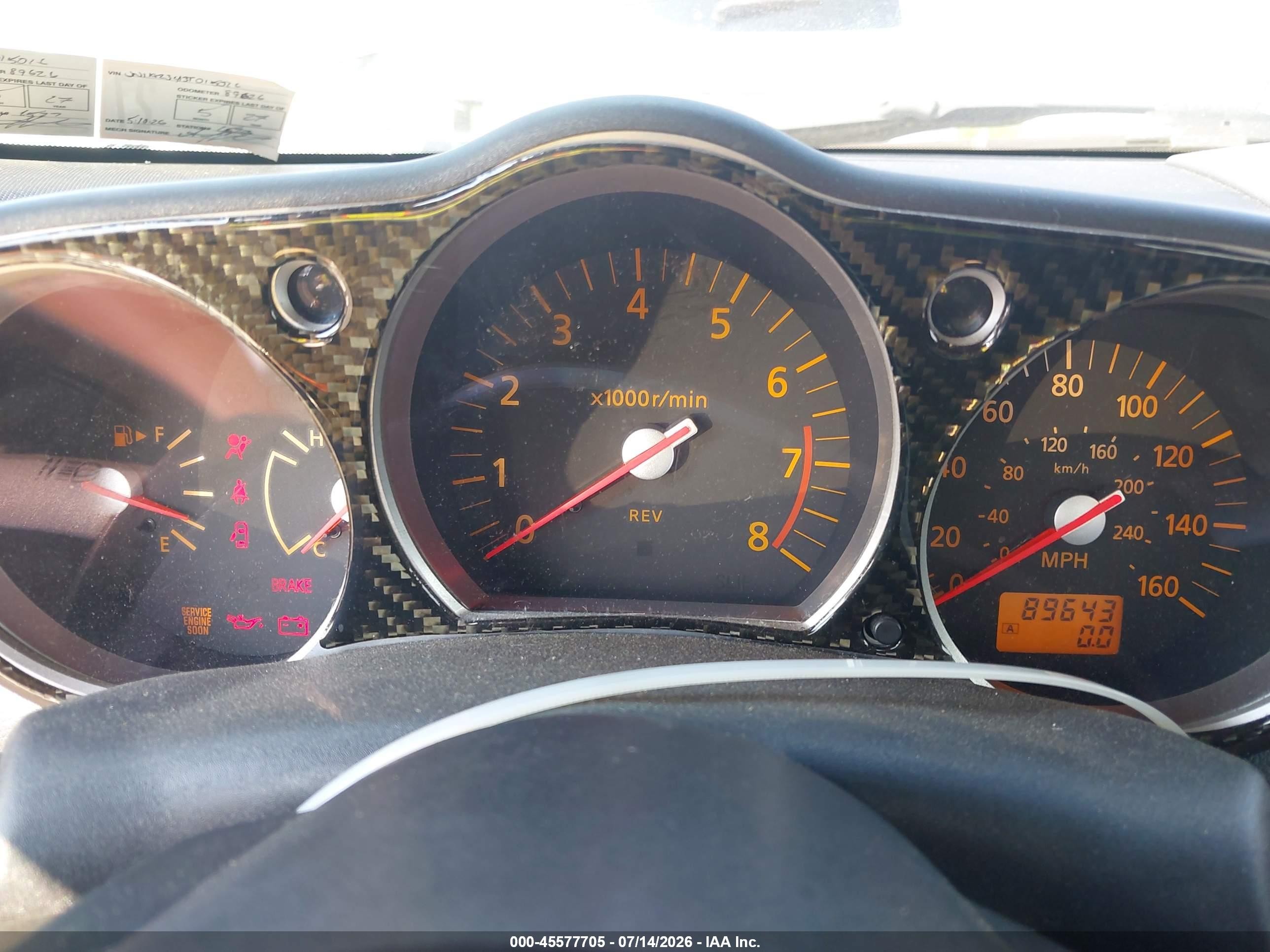 2003 Nissan 350z Touring Silver vin: JN1AZ34E13T015016