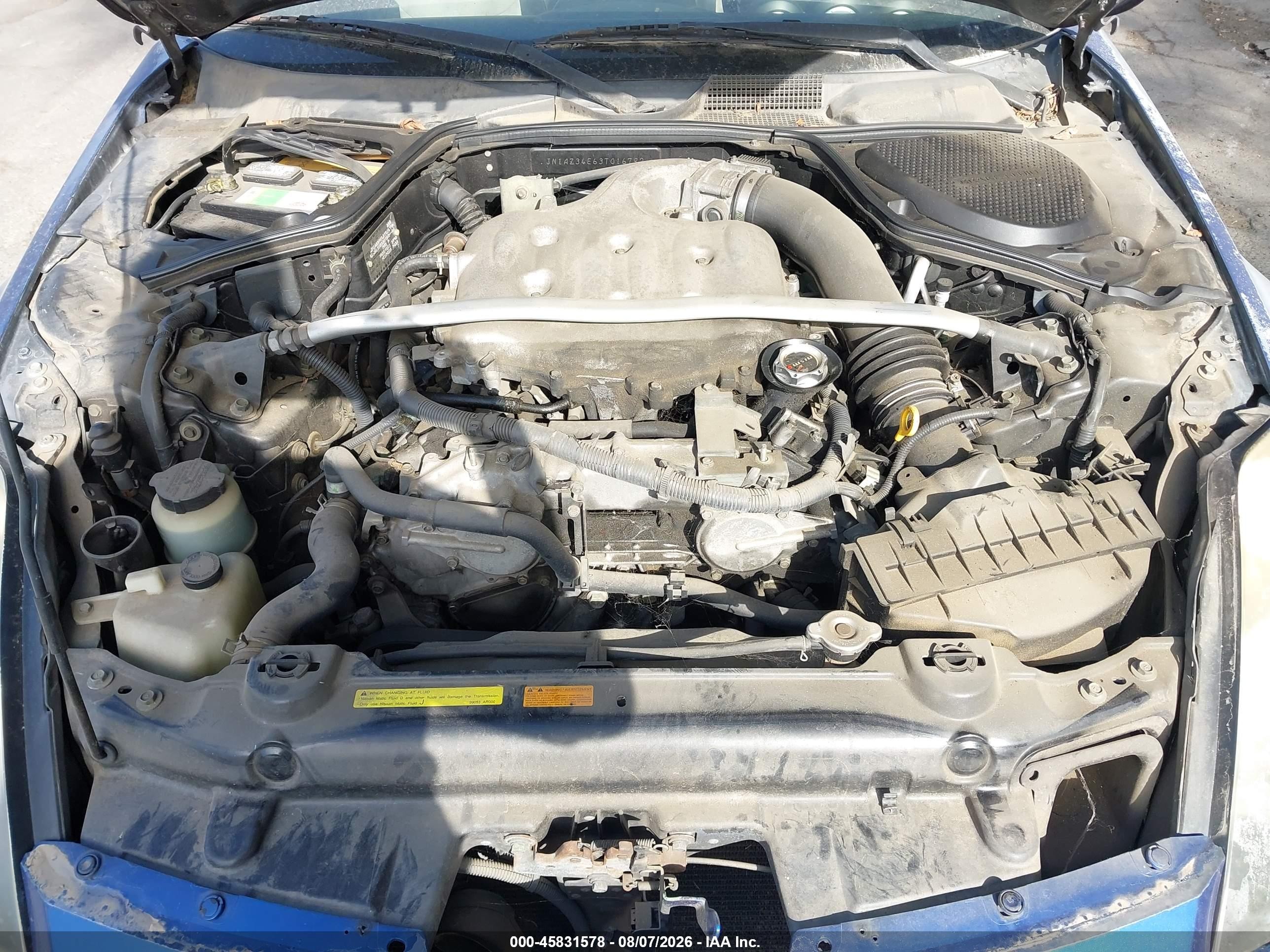 2003 Nissan 350z Touring Blue vin: JN1AZ34E63T016792
