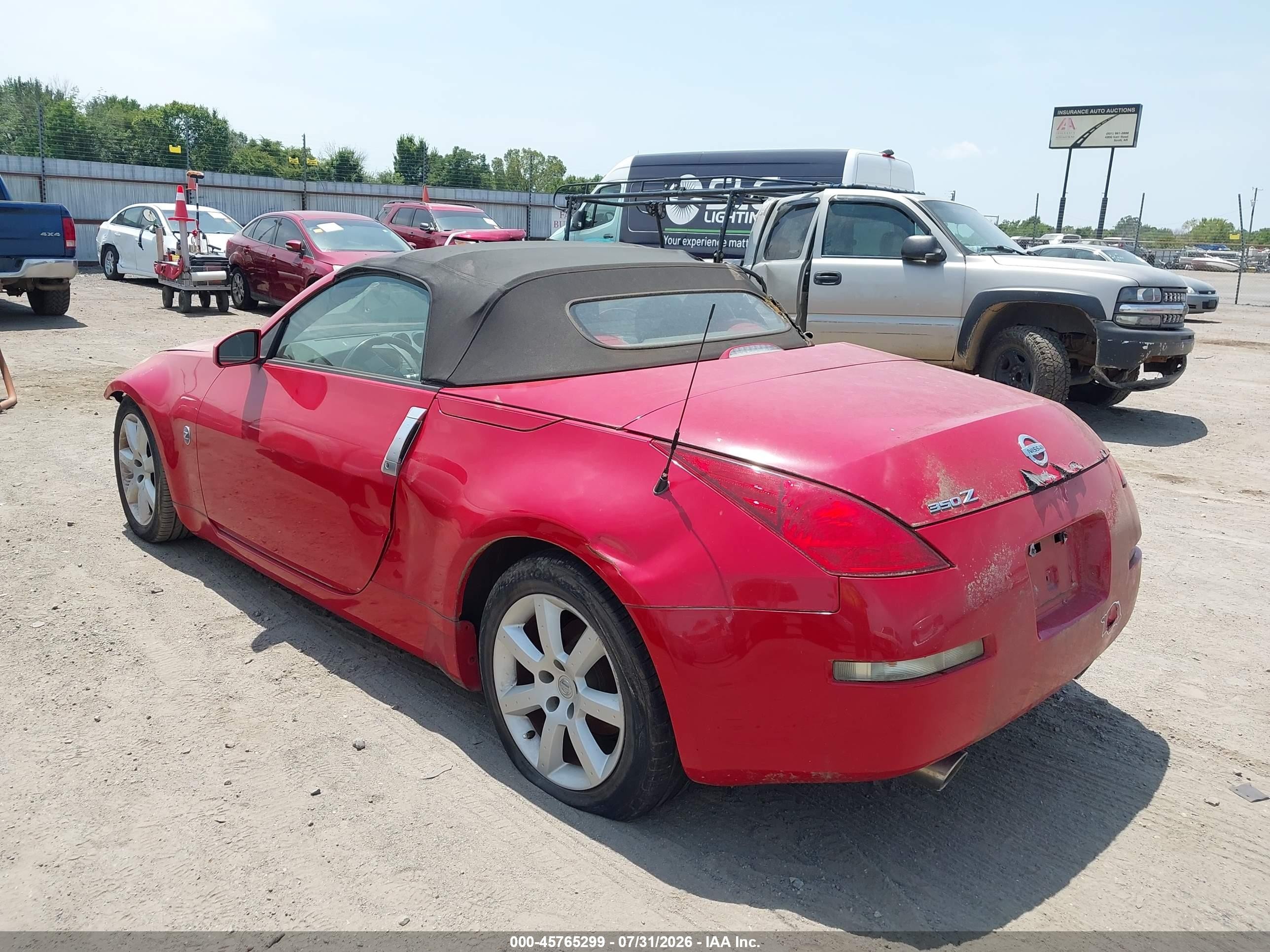 2004 Nissan 350z Roadster Red vin: JN1AZ36A94T005992