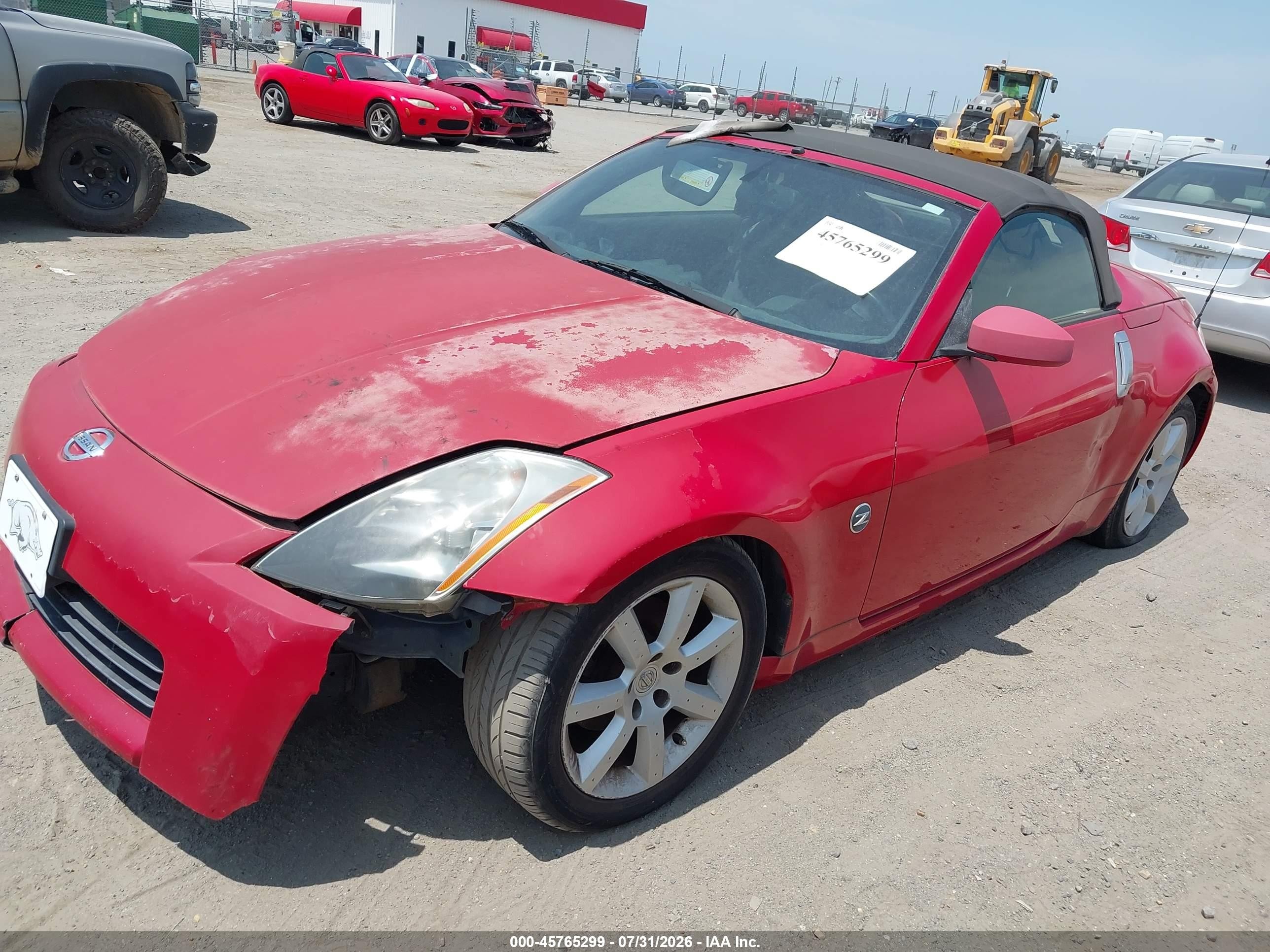2004 Nissan 350z Roadster Red vin: JN1AZ36A94T005992