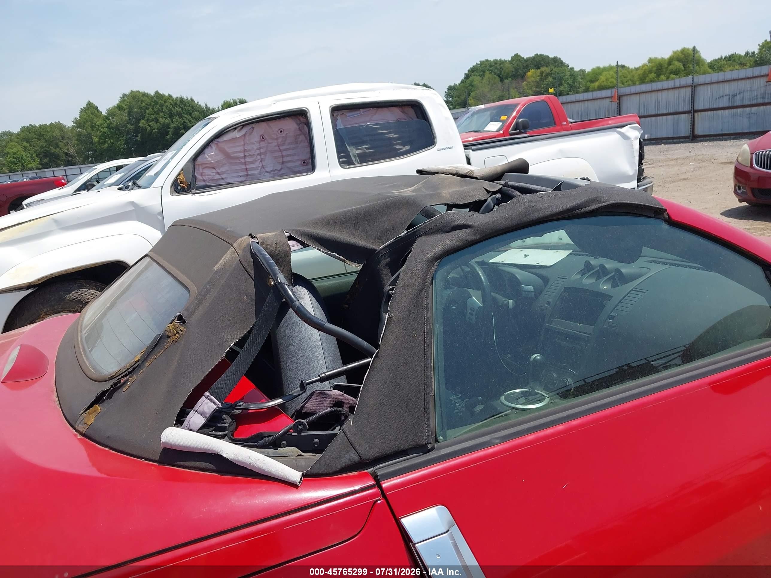 2004 Nissan 350z Roadster Red vin: JN1AZ36A94T005992