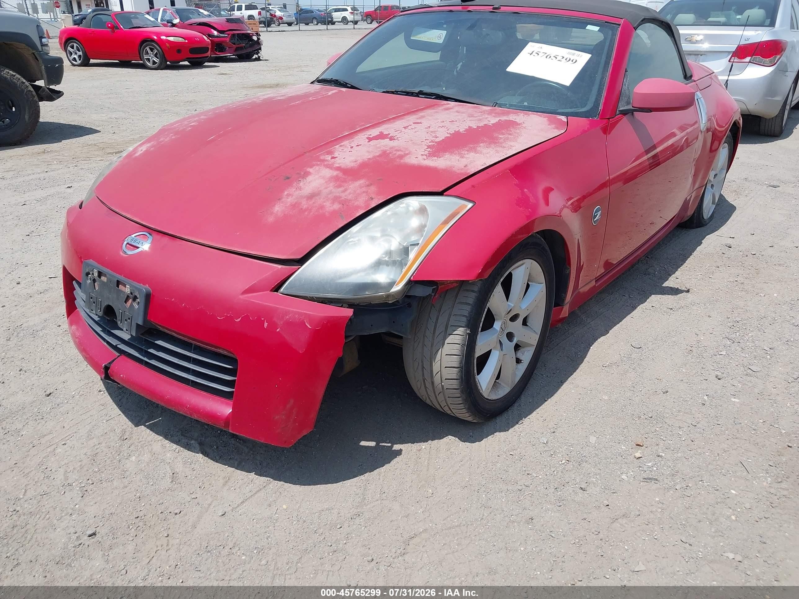 2004 Nissan 350z Roadster Red vin: JN1AZ36A94T005992