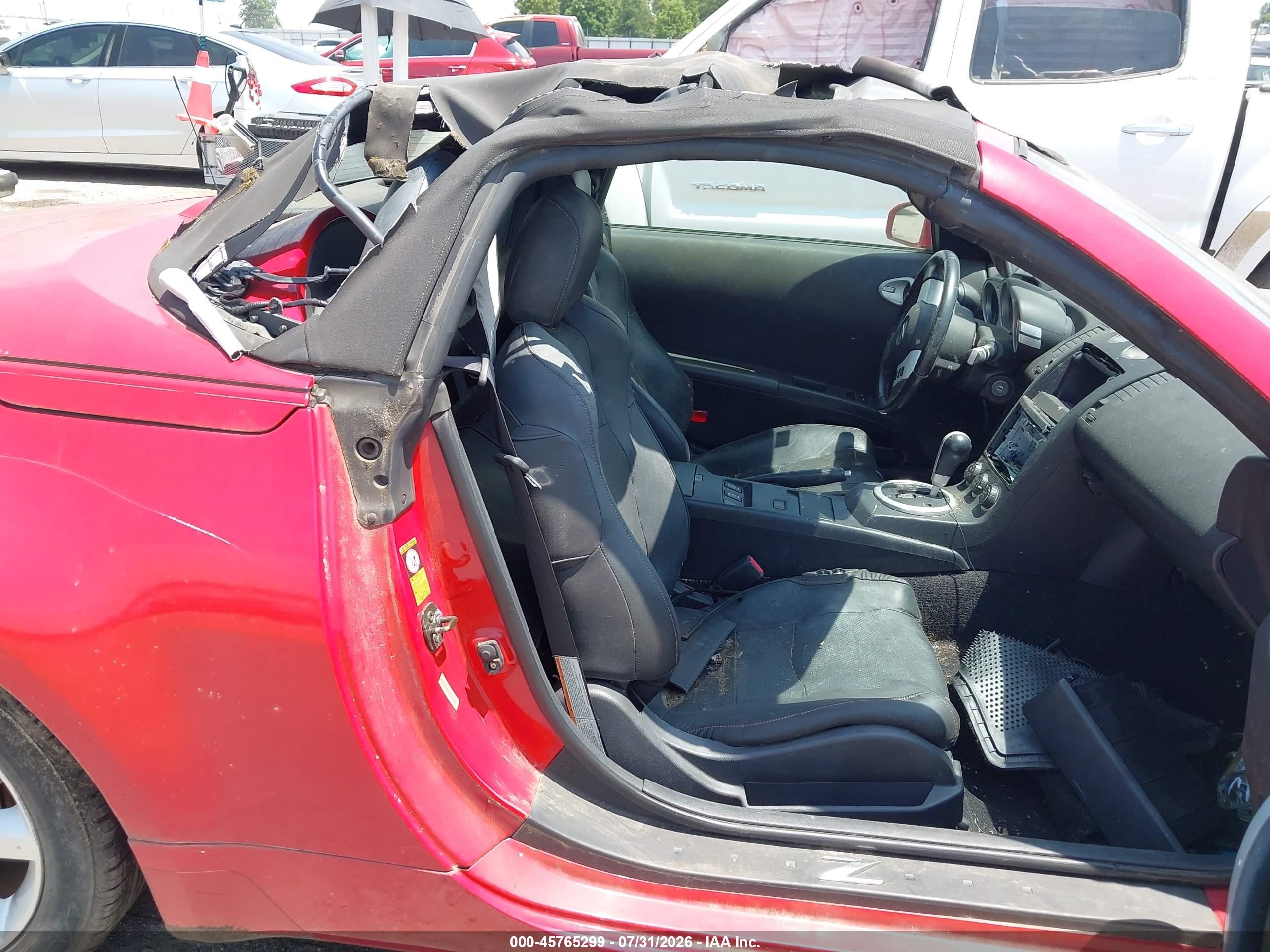 2004 Nissan 350z Roadster Red vin: JN1AZ36A94T005992