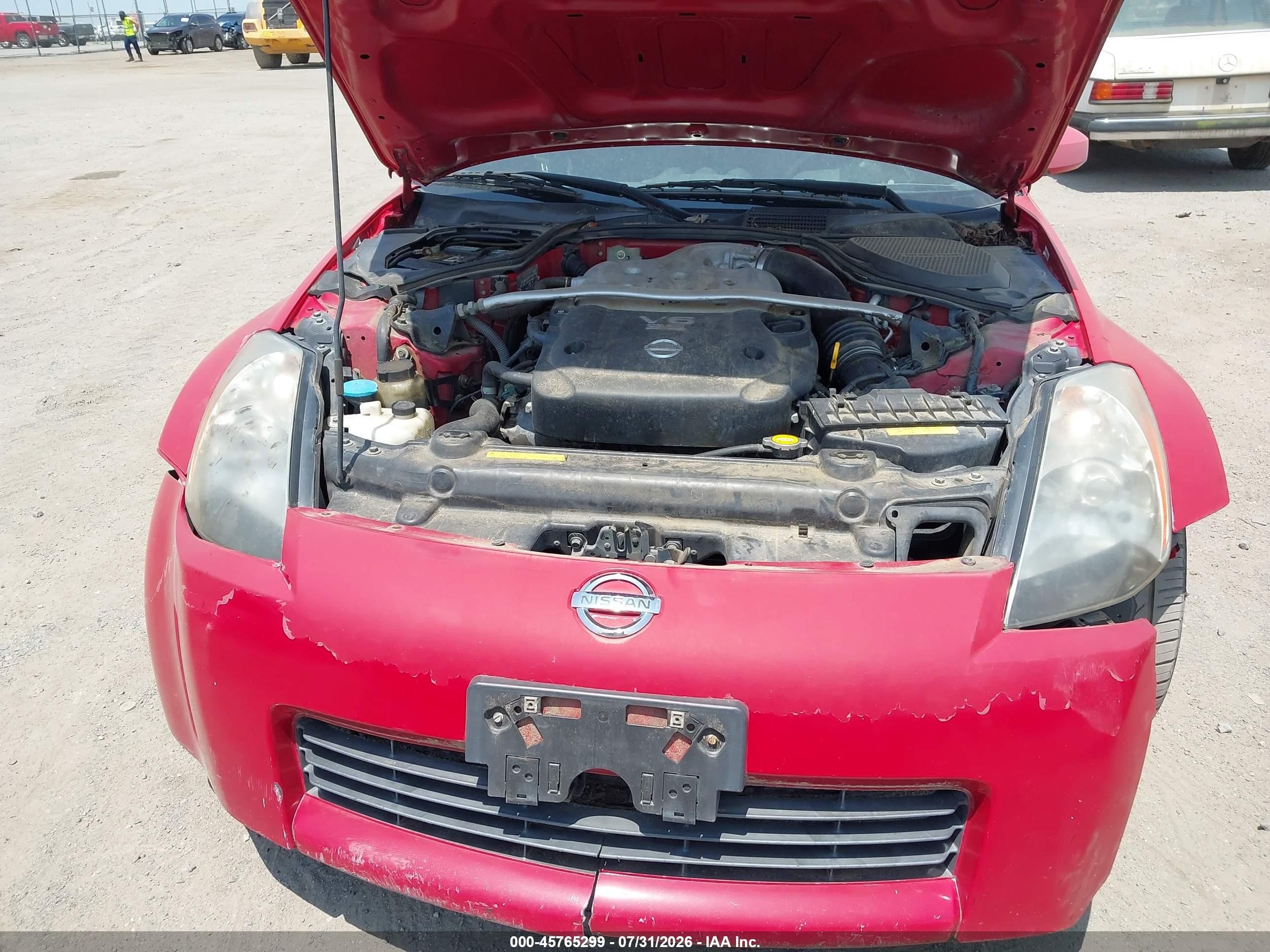2004 Nissan 350z Roadster Red vin: JN1AZ36A94T005992
