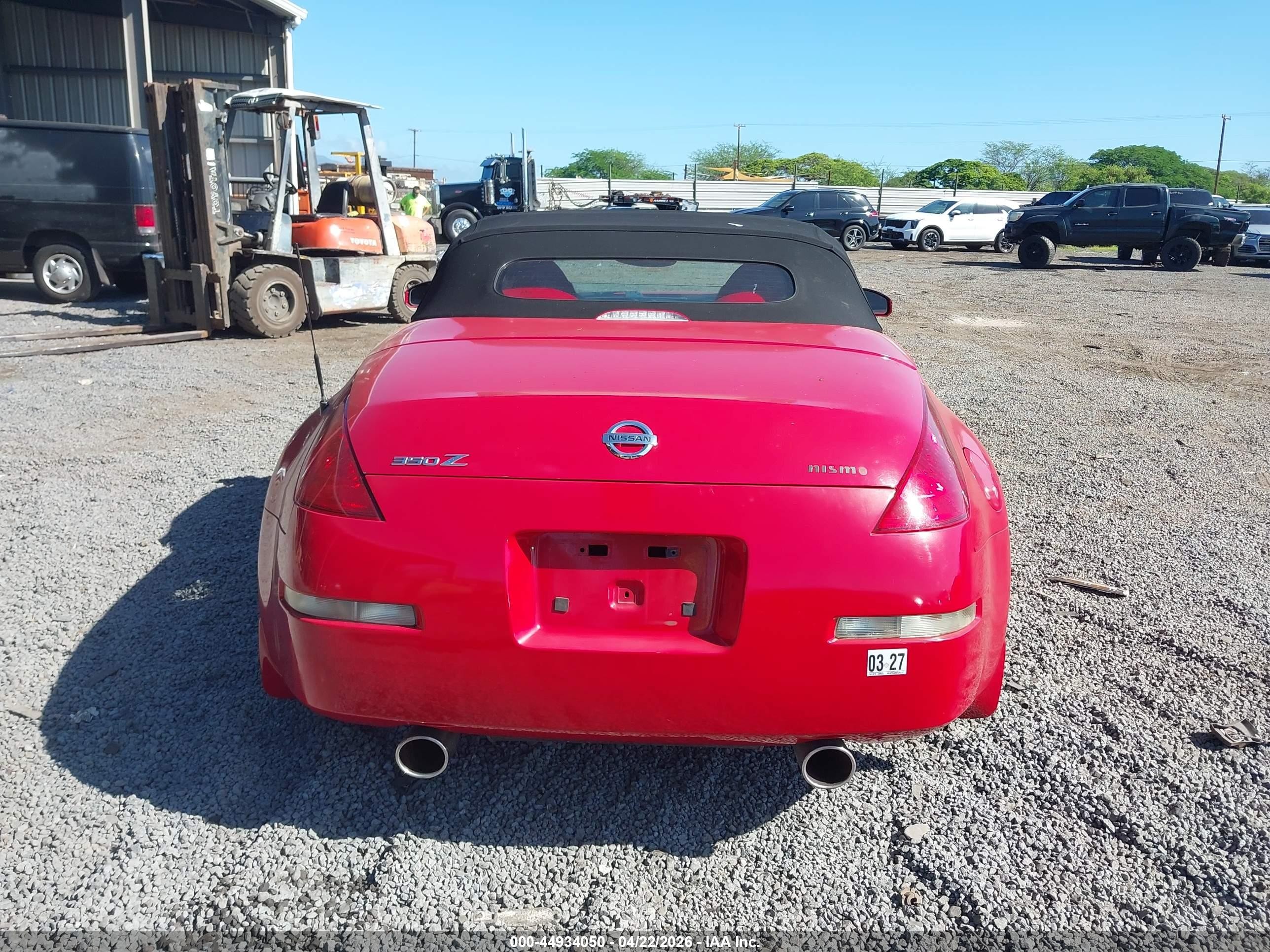 2004 Nissan 350z Touring Red vin: JN1AZ36AX4T005242