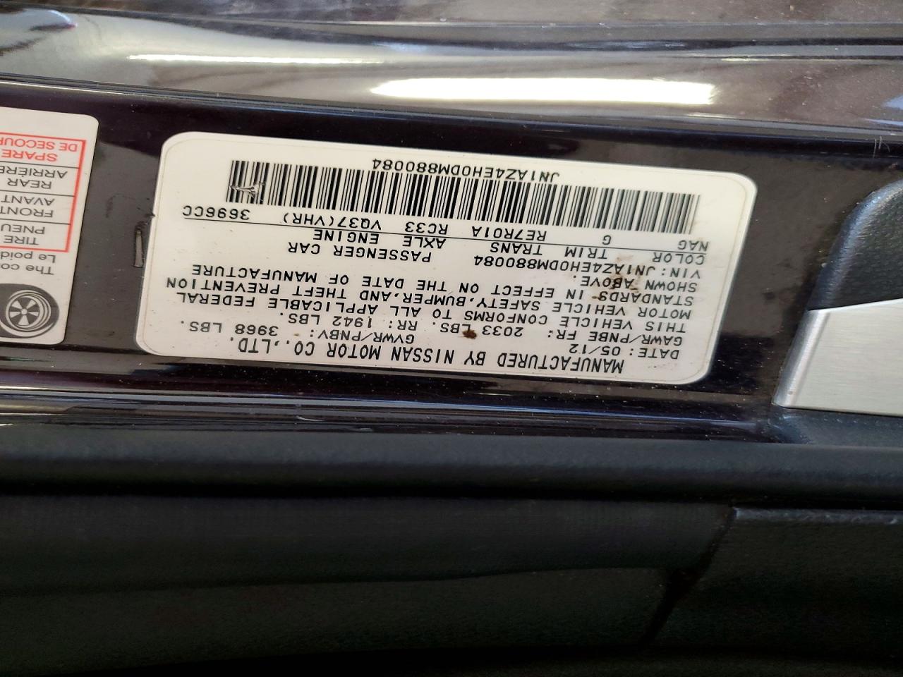 2013 Nissan 370z Base Black vin: JN1AZ4EH0DM880084