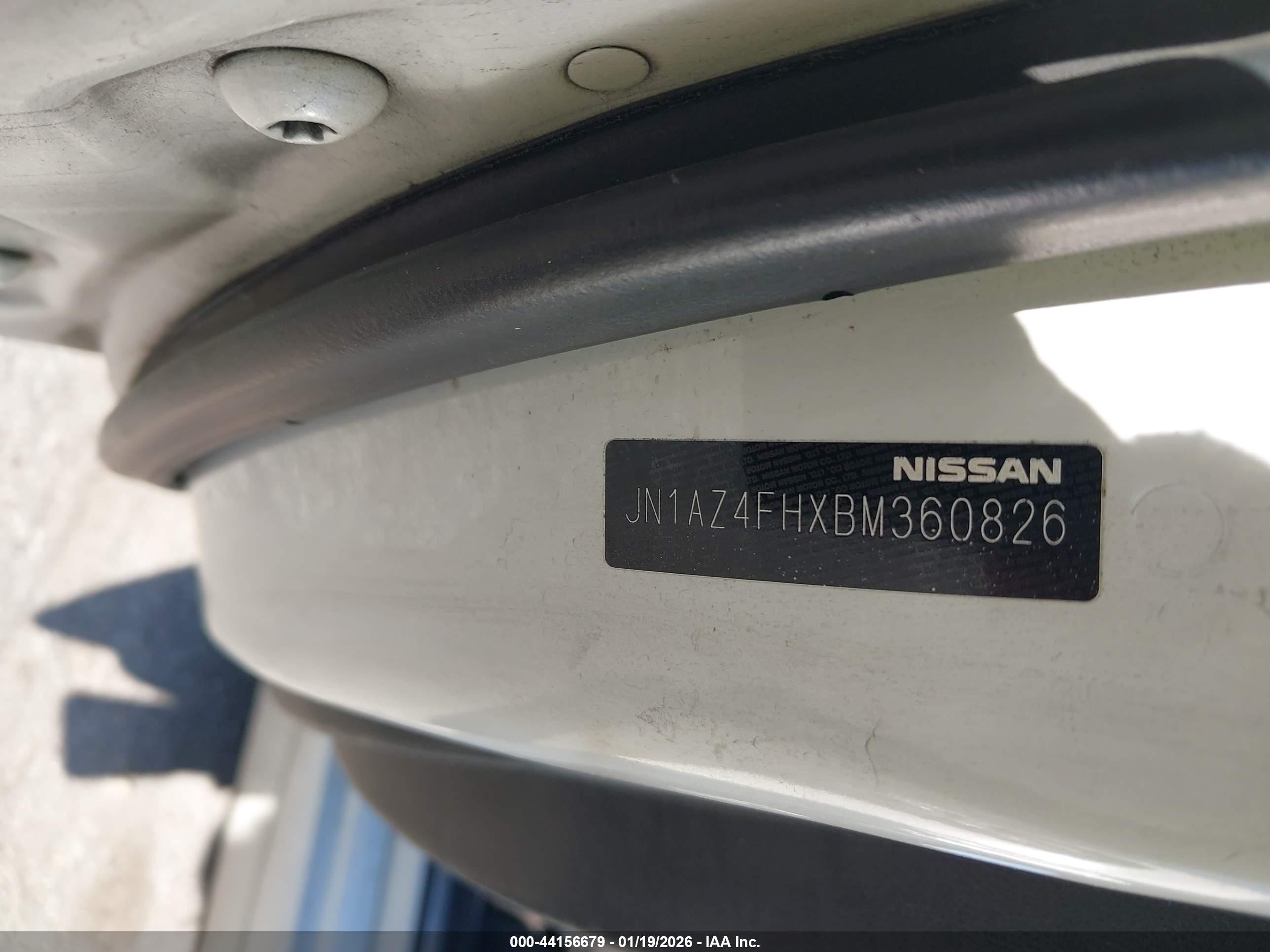 2011 Nissan 370z Touring White vin: JN1AZ4FHXBM360826