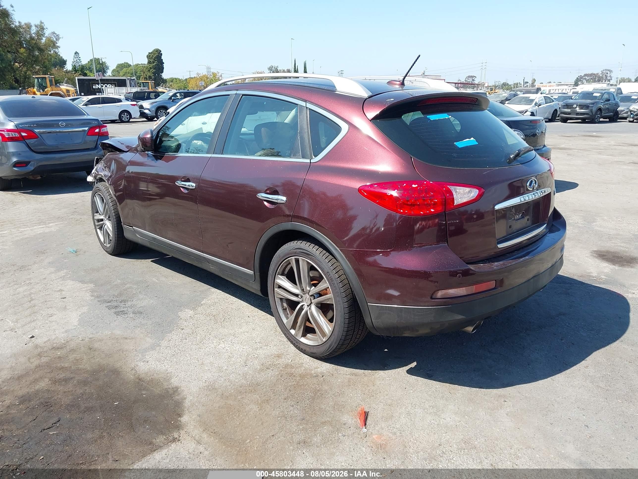 2013 Infiniti Ex37 Journey Burgundy vin: JN1BJ0HP2DM430105