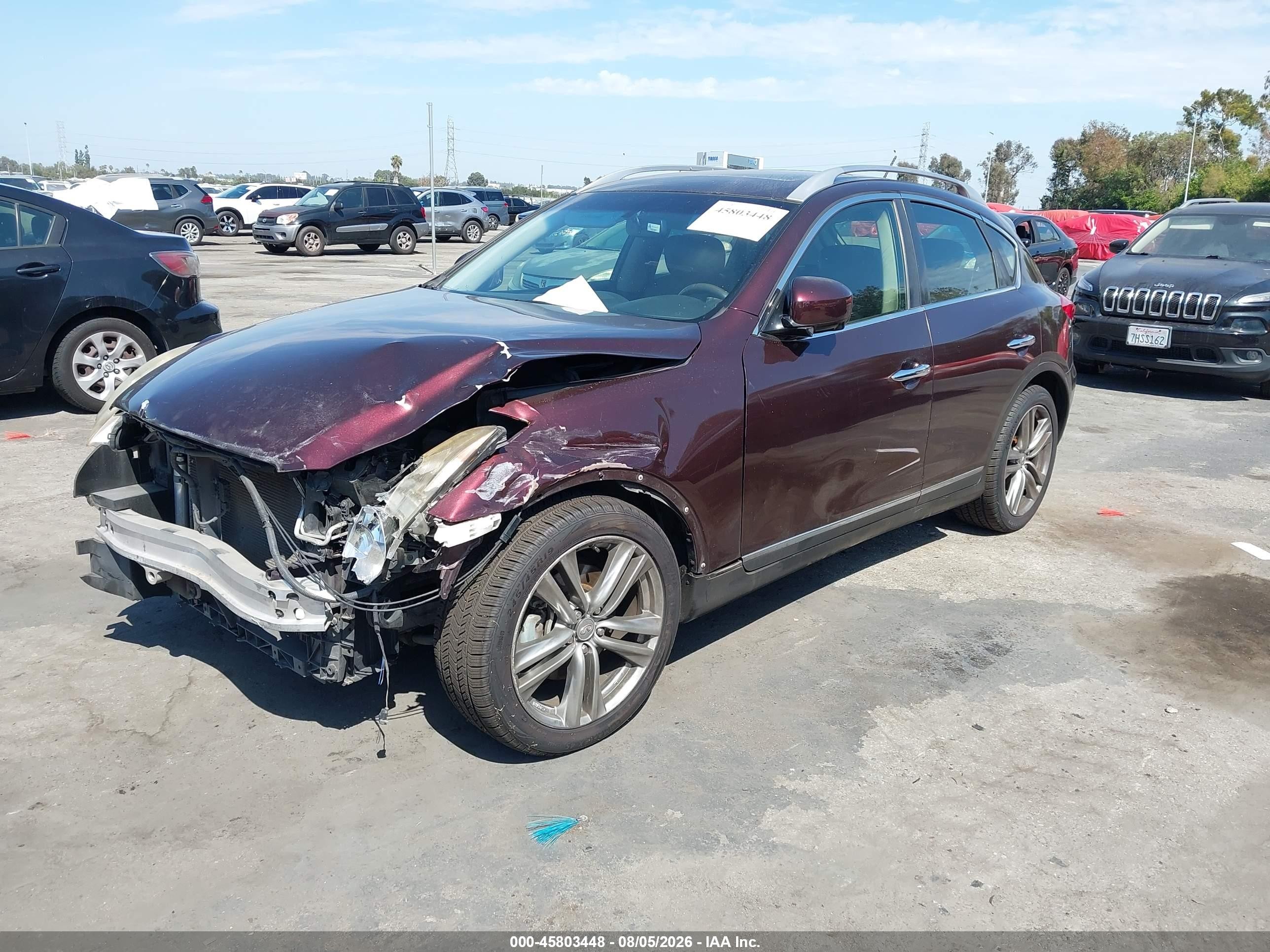 2013 Infiniti Ex37 Journey Burgundy vin: JN1BJ0HP2DM430105