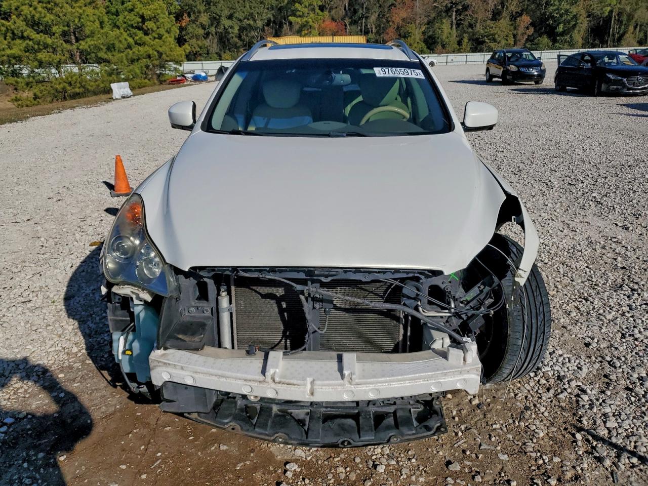 2015 Infiniti Qx50 White vin: JN1BJ0HPXFM730249