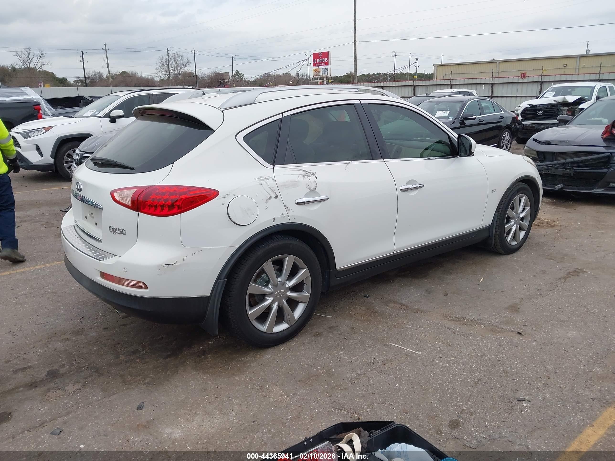 2015 Infiniti Qx50 Journey White vin: JN1BJ0HPXFM730803