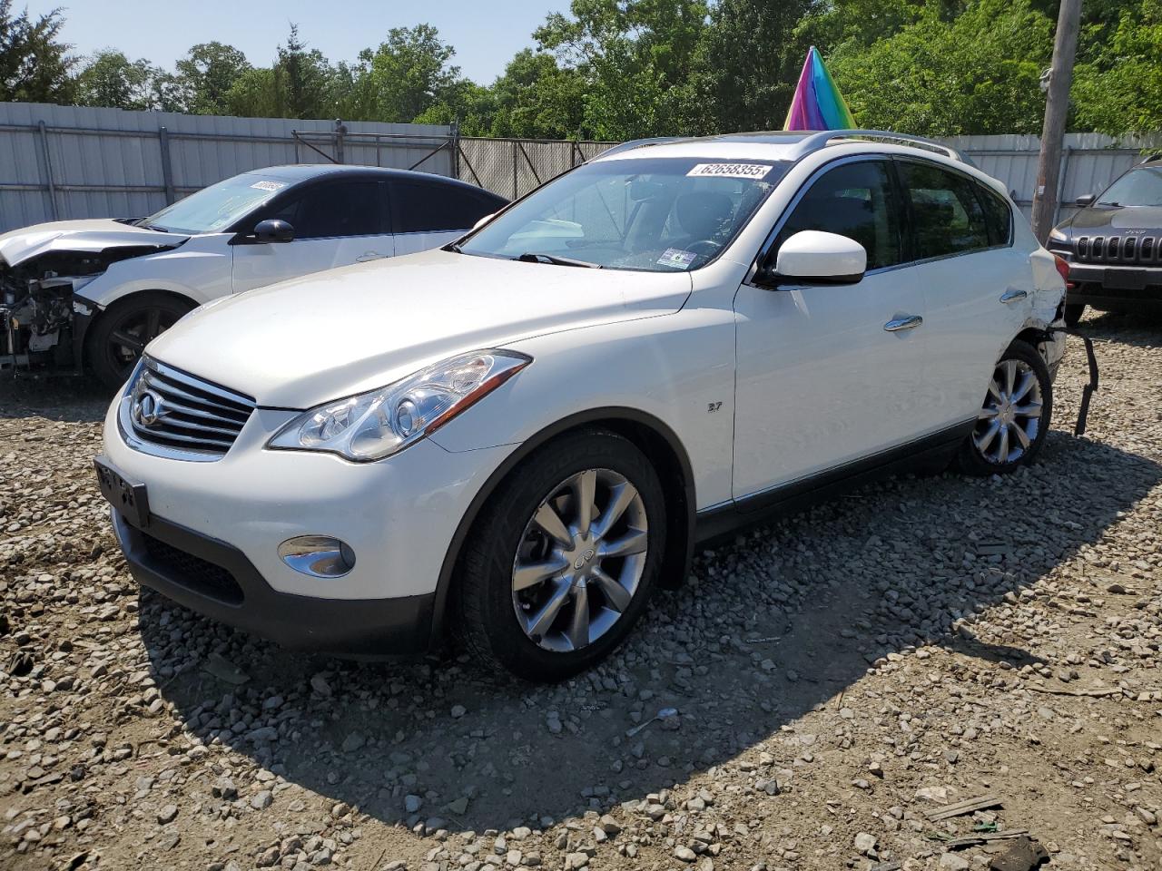 2015 Infiniti Qx50 White vin: JN1BJ0HR0FM773497