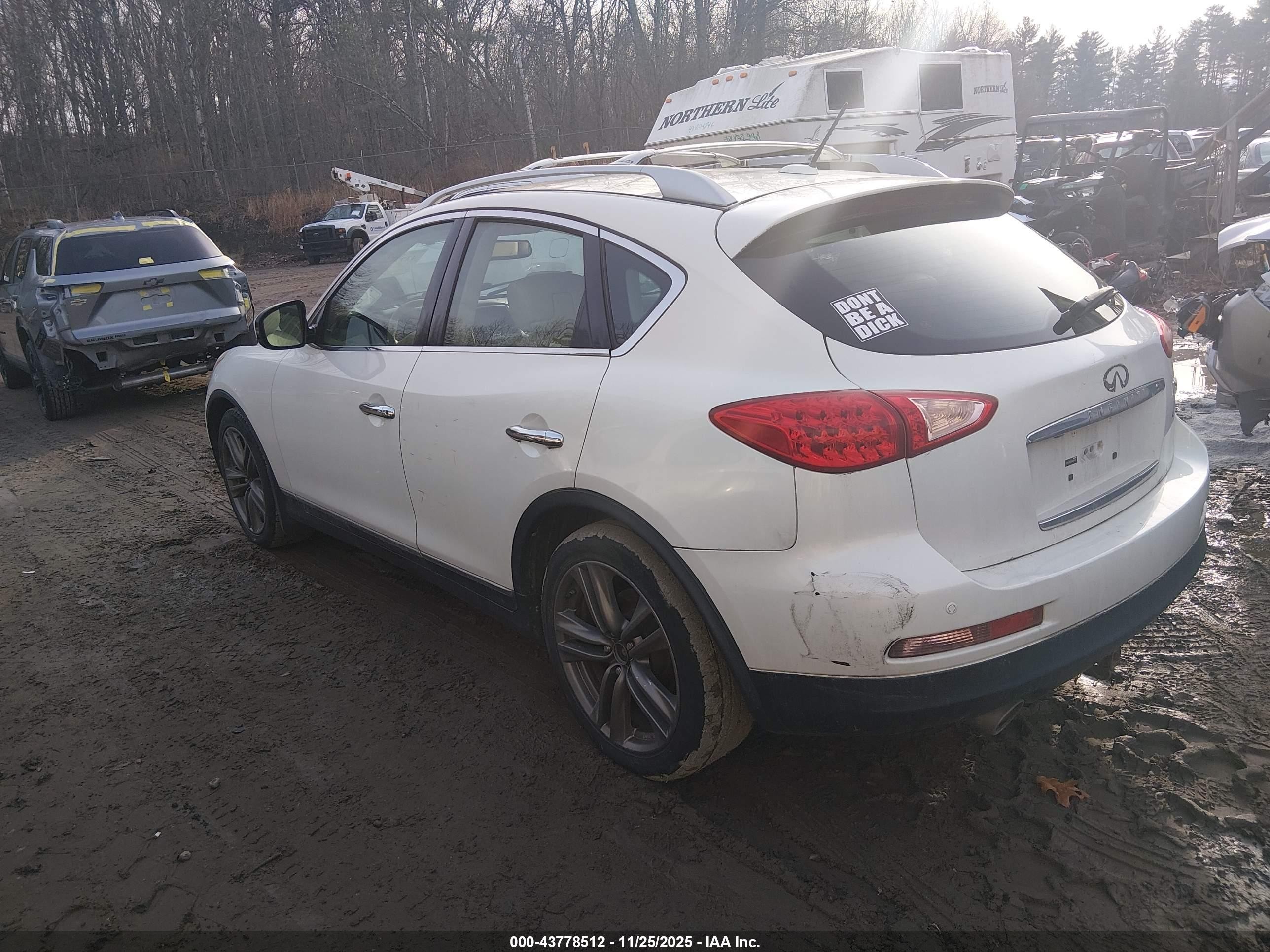 2013 Infiniti Ex37 Journey White vin: JN1BJ0HR2DM480066