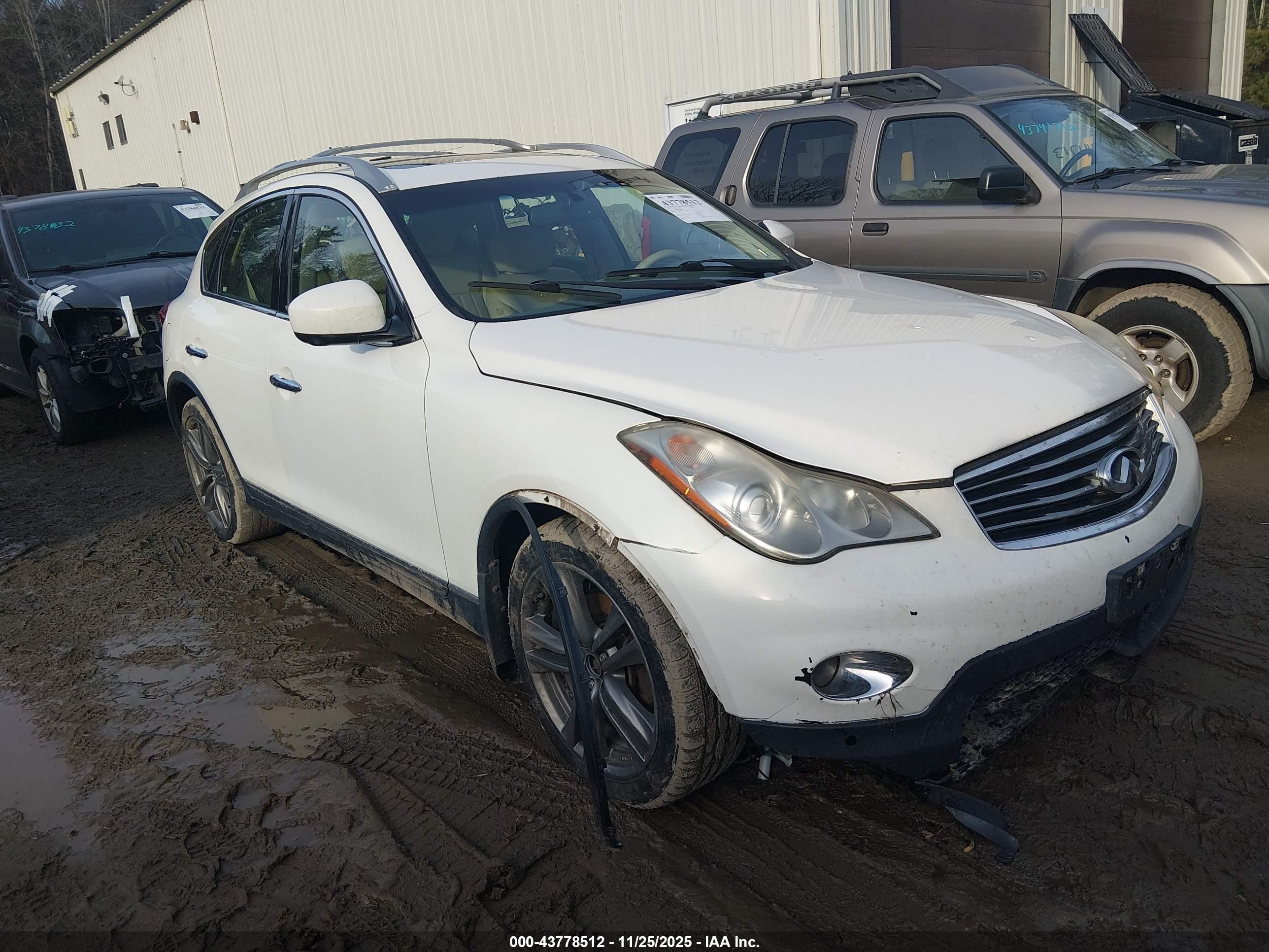 2013 Infiniti Ex37 Journey White vin: JN1BJ0HR2DM480066
