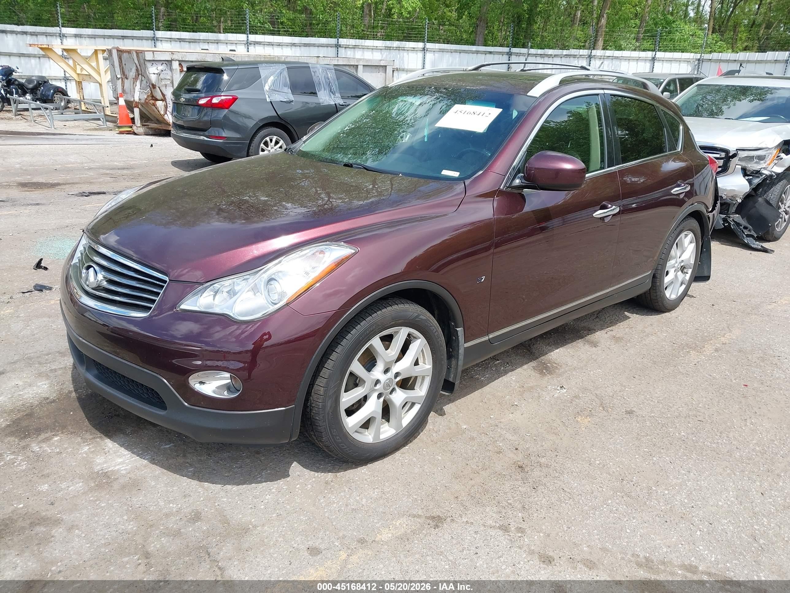 2013 Infiniti Ex37 Journey Maroon vin: JN1BJ0HR5DM481471