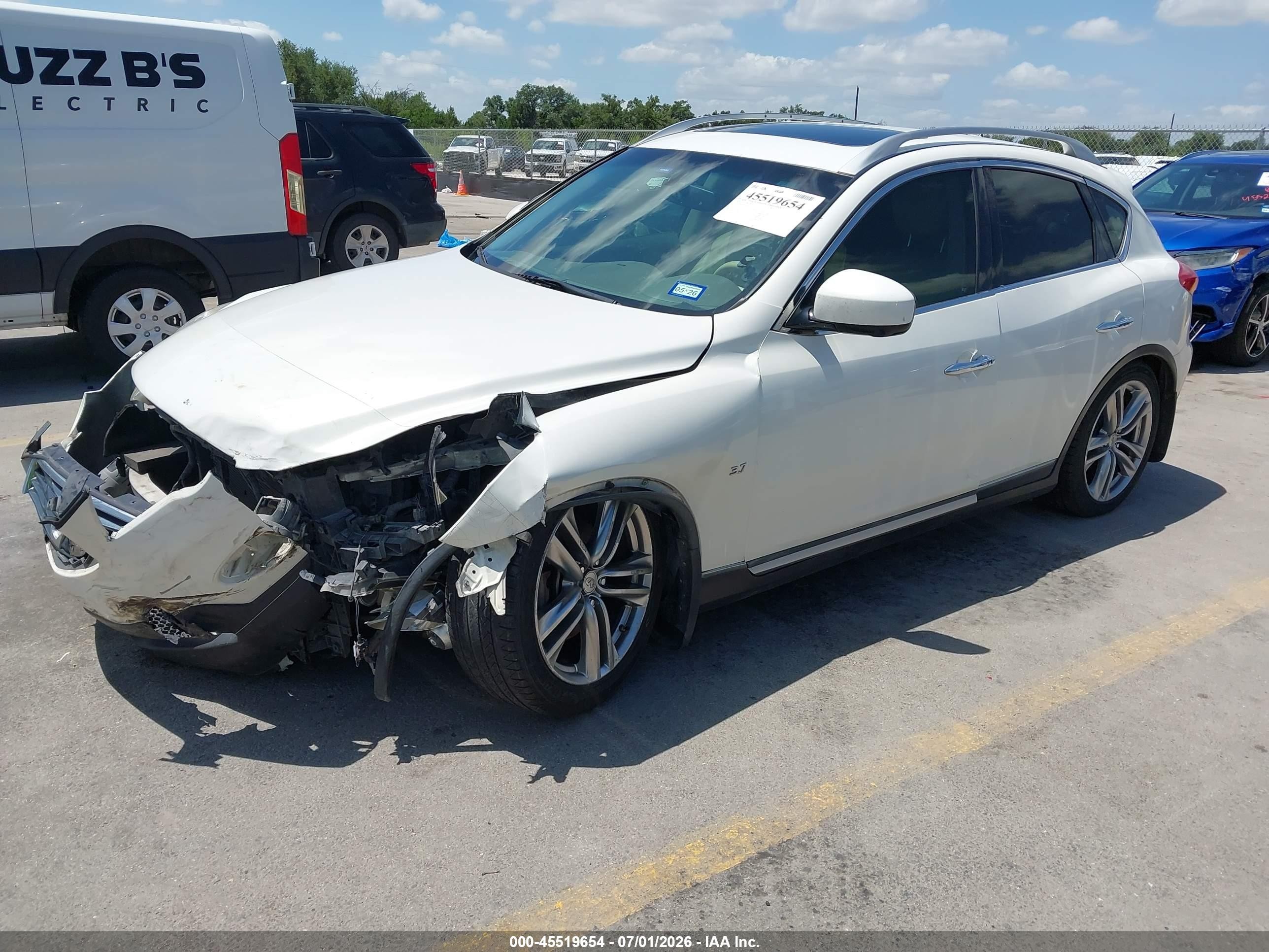 2014 Infiniti Qx50 Journey White vin: JN1BJ0HR5EM190177