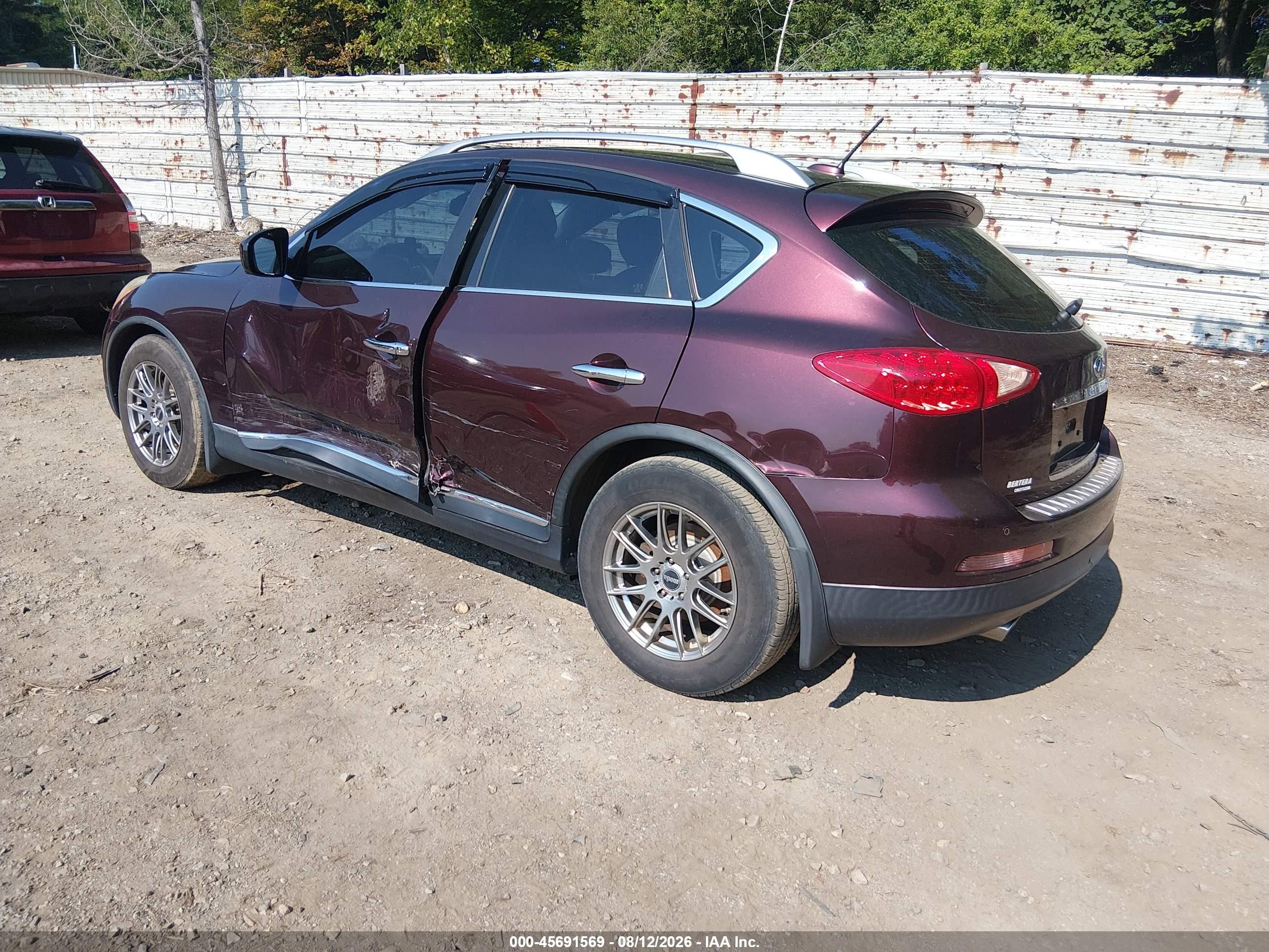 2013 Infiniti Ex37 Journey Burgundy vin: JN1BJ0HR7DM480306