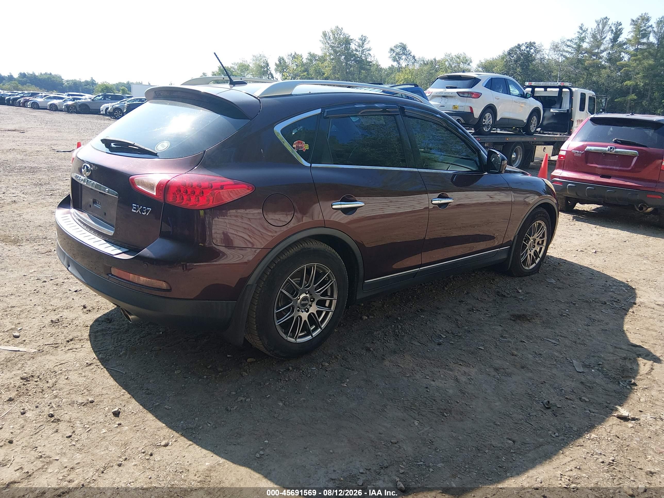2013 Infiniti Ex37 Journey Burgundy vin: JN1BJ0HR7DM480306
