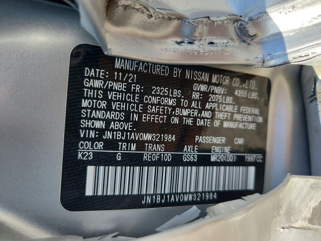2021 Nissan Rogue Sport S Silver vin: JN1BJ1AV0MW321984