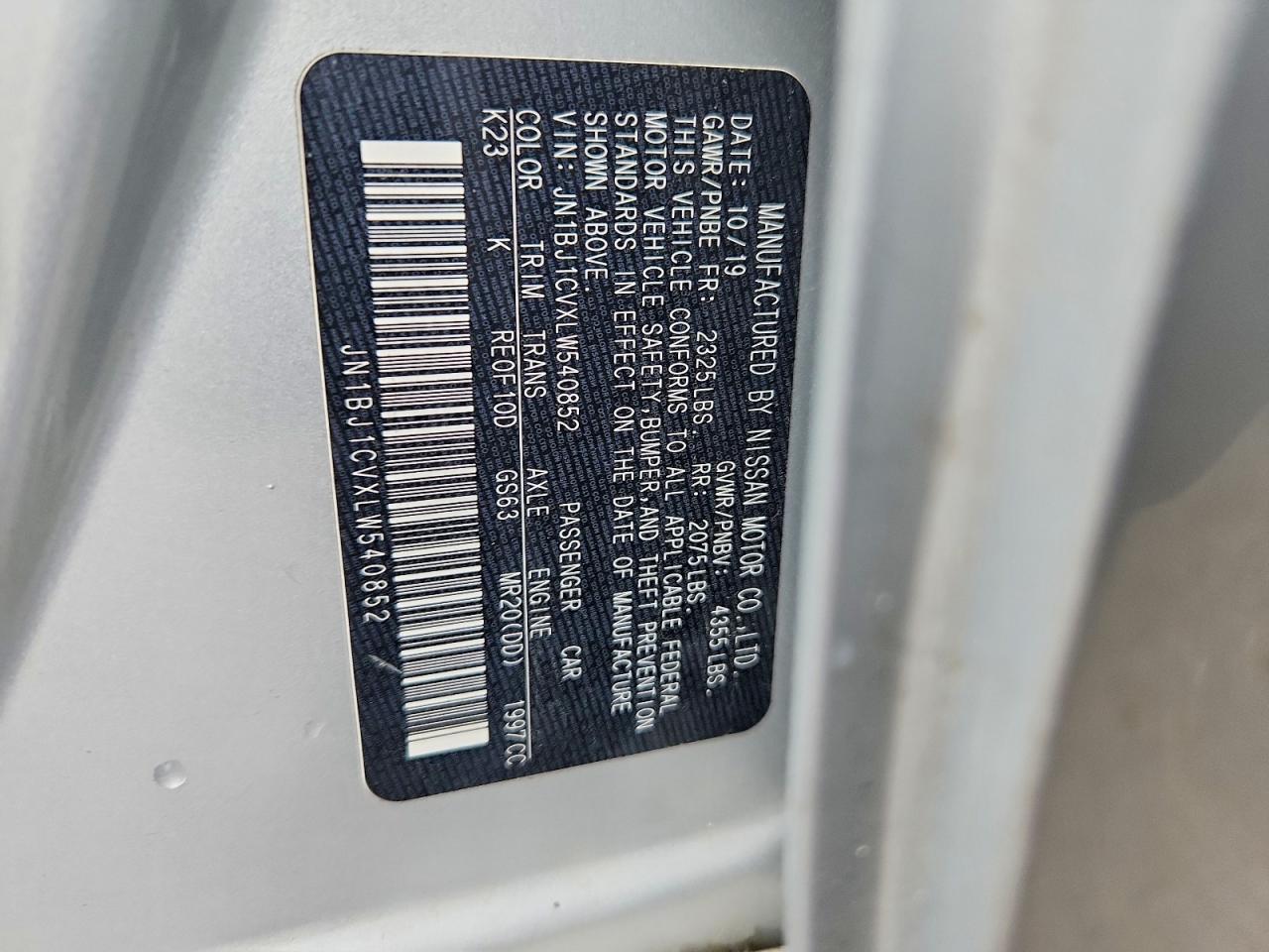 2020 Nissan Rogue Sport Sv Silver vin: JN1BJ1CVXLW540852