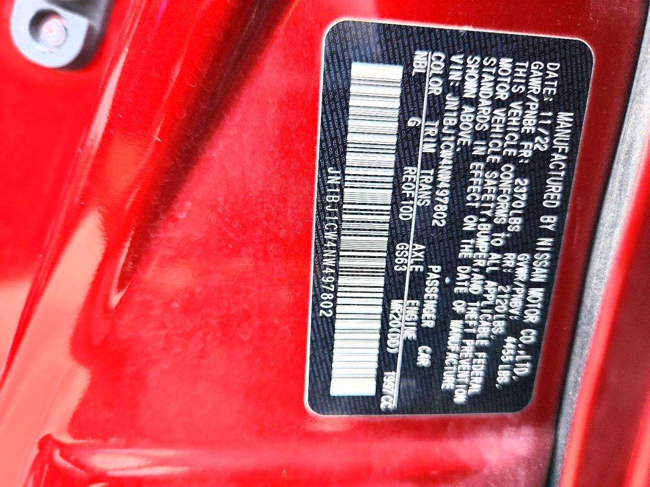 2022 Nissan Rogue Sport Sl Red vin: JN1BJ1CW4NW497802