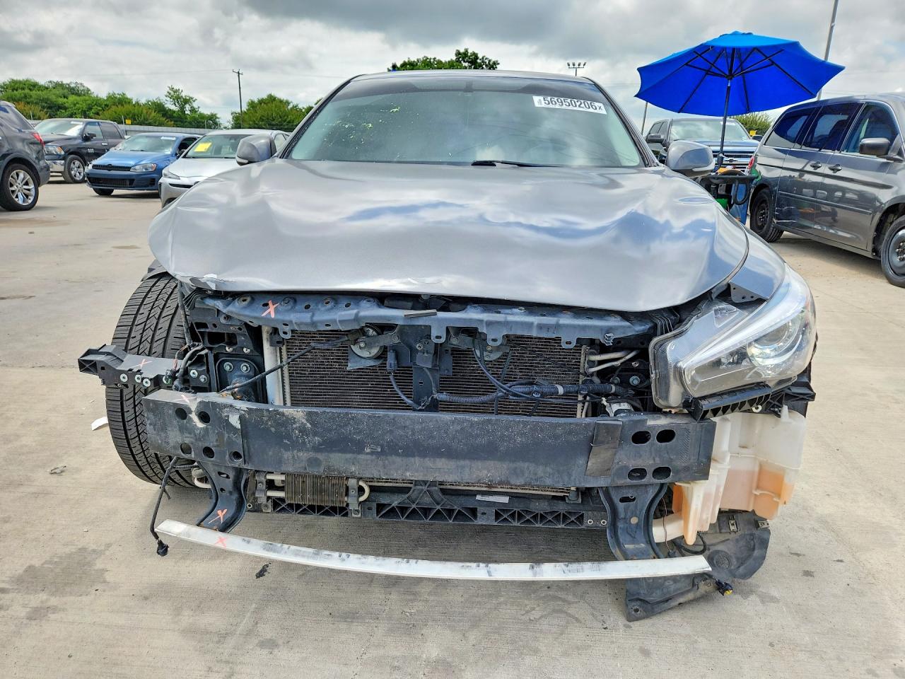 2014 Infiniti Q50 Base Gray vin: JN1BV7AP0EM672772