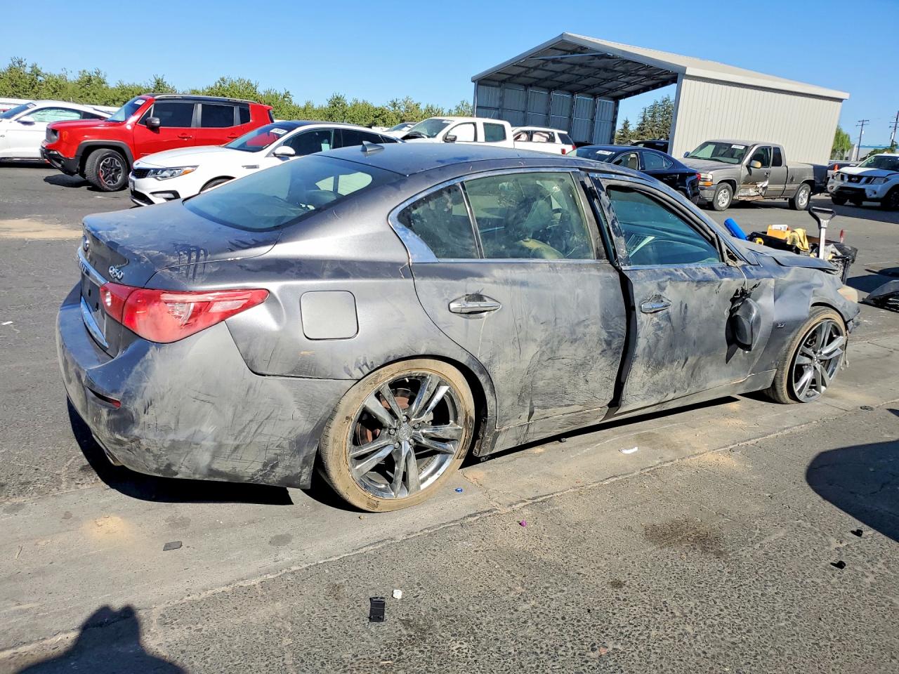 2014 Infiniti Q50 Premium Серый vin: JN1BV7AP0EM679866