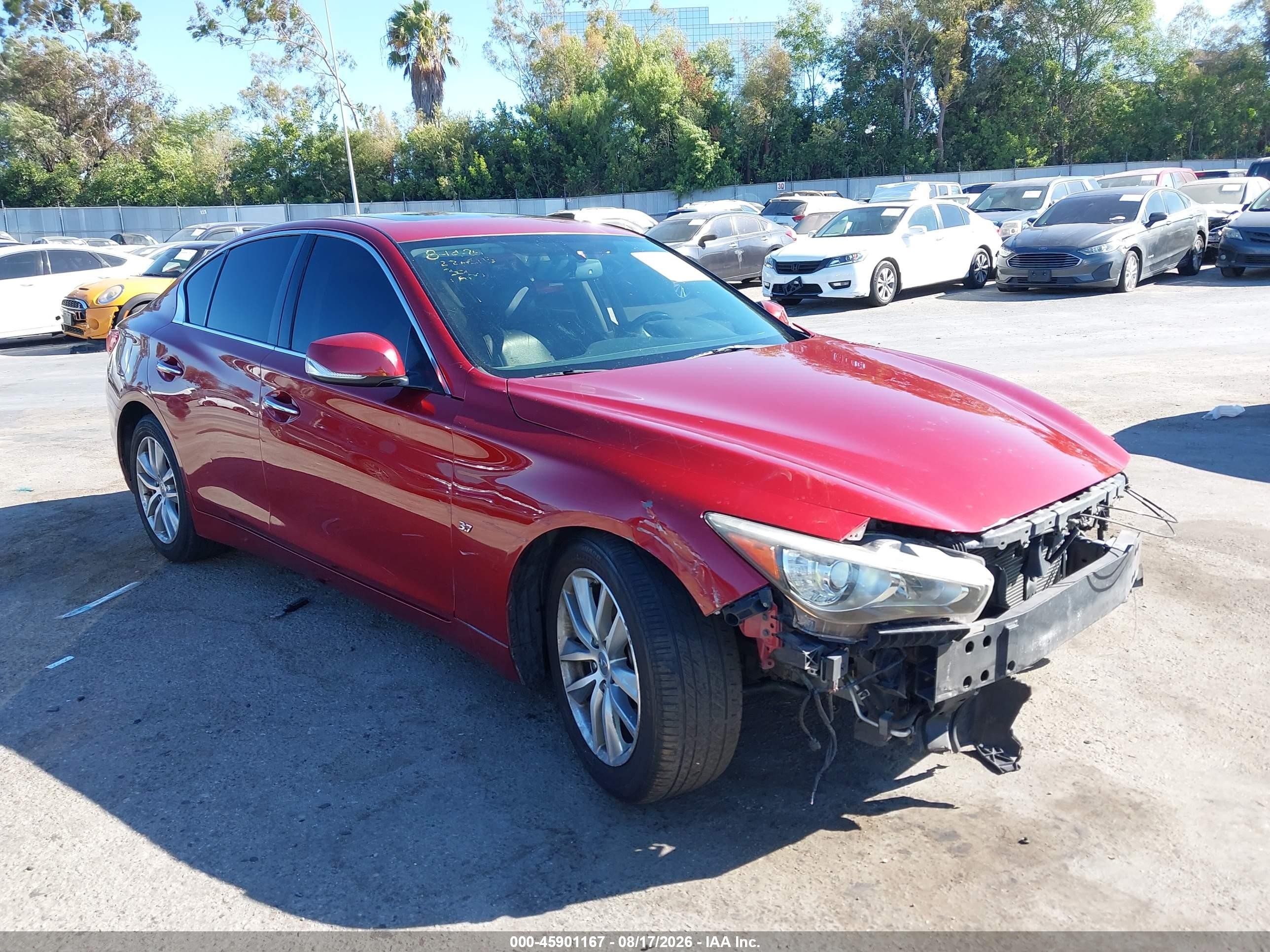 2015 Infiniti Q50 Premium Red vin: JN1BV7AP0FM350747