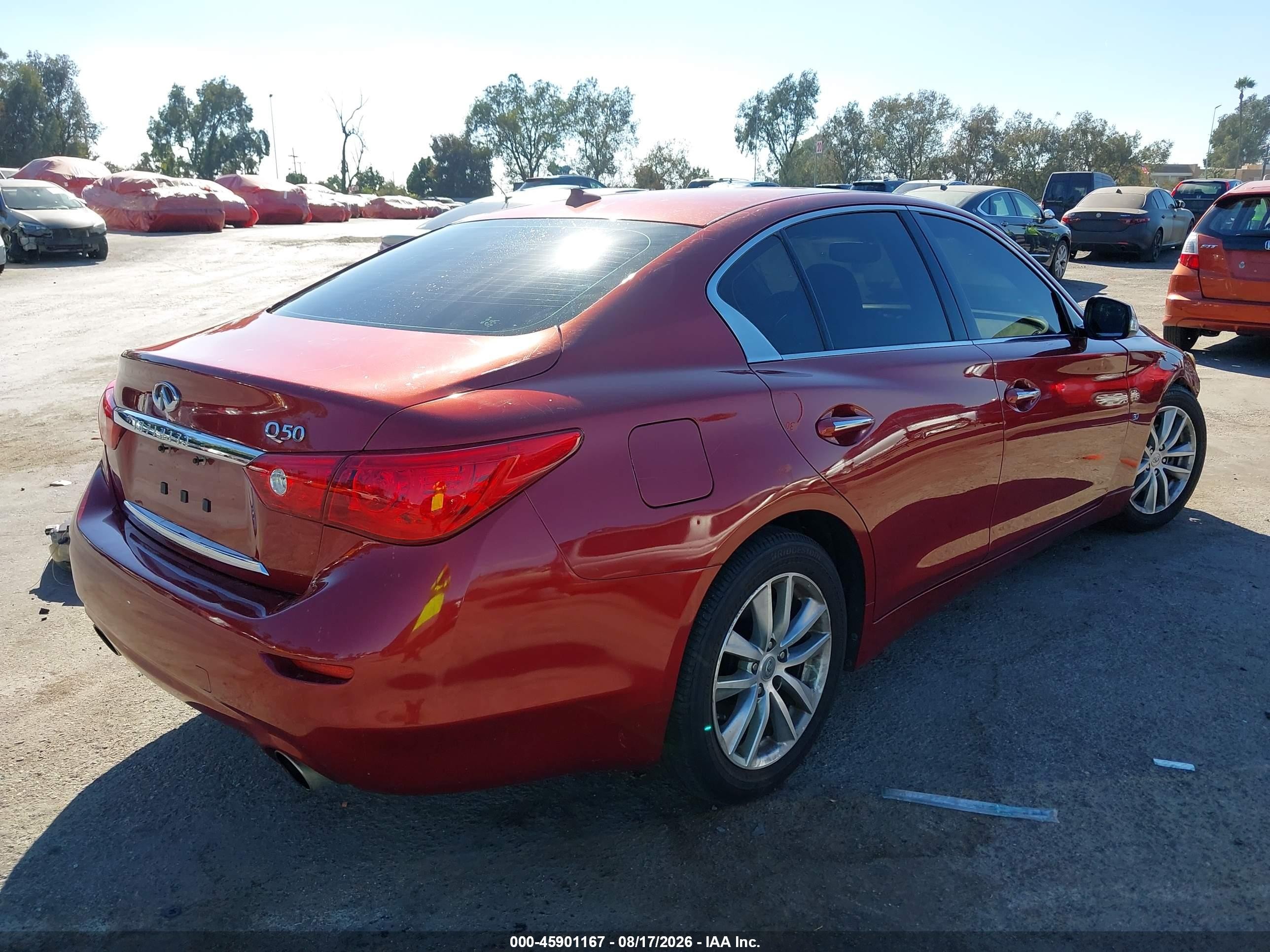2015 Infiniti Q50 Premium Red vin: JN1BV7AP0FM350747