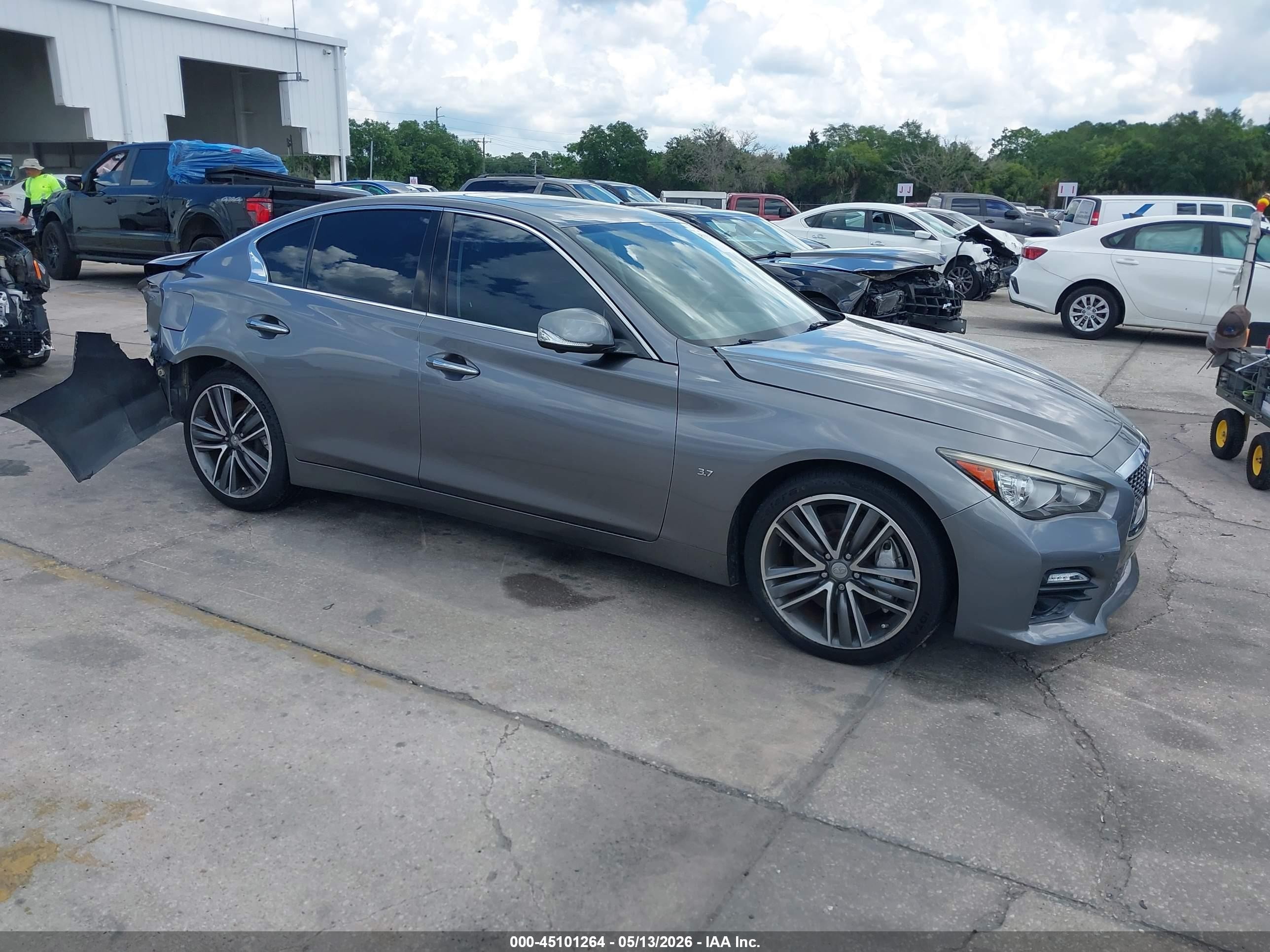 2015 Infiniti Q50 Sport Gray vin: JN1BV7AP0FM353065
