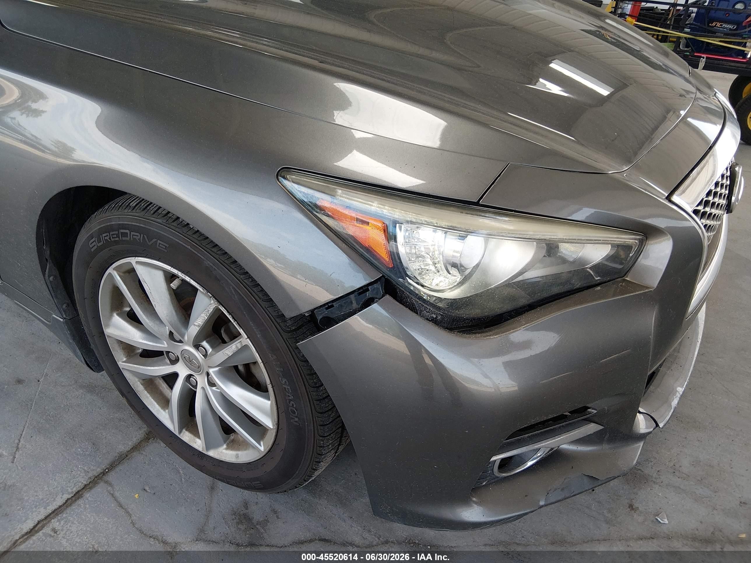 2014 Infiniti Q50 Premium Gray vin: JN1BV7AP1EM677415