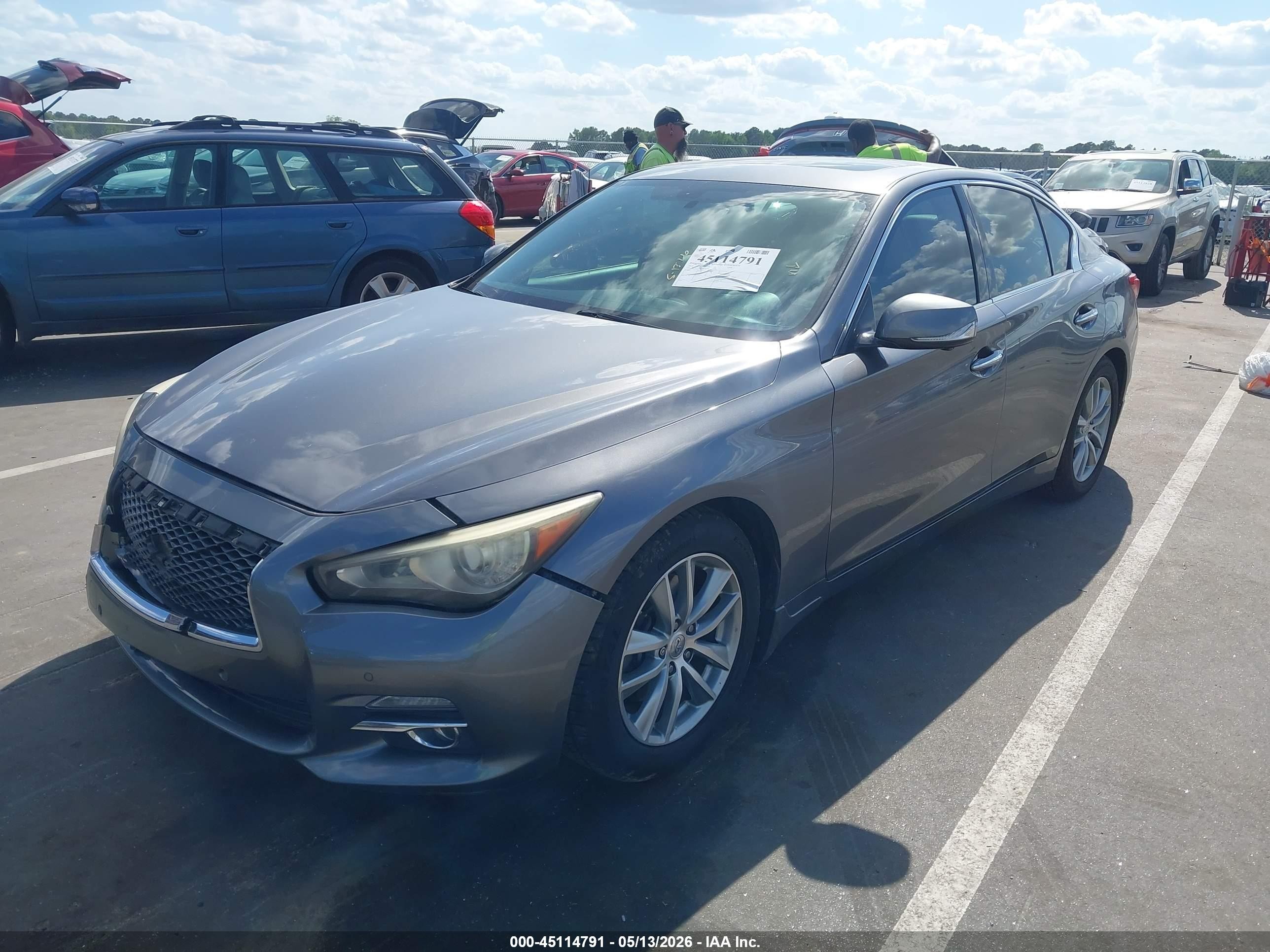 2014 Infiniti Q50 Premium Gray vin: JN1BV7AP2EM676726