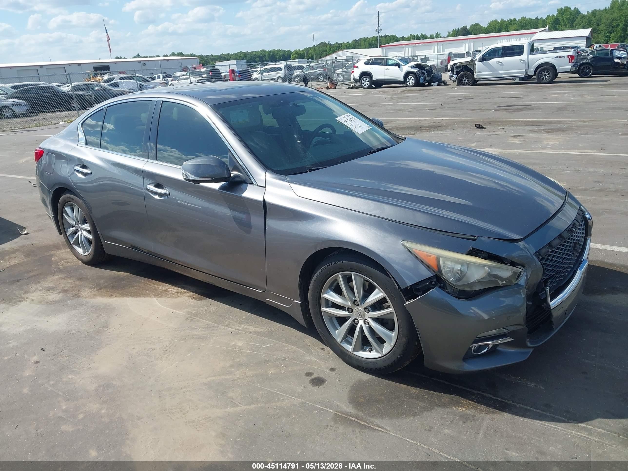 2014 Infiniti Q50 Premium Gray vin: JN1BV7AP2EM676726