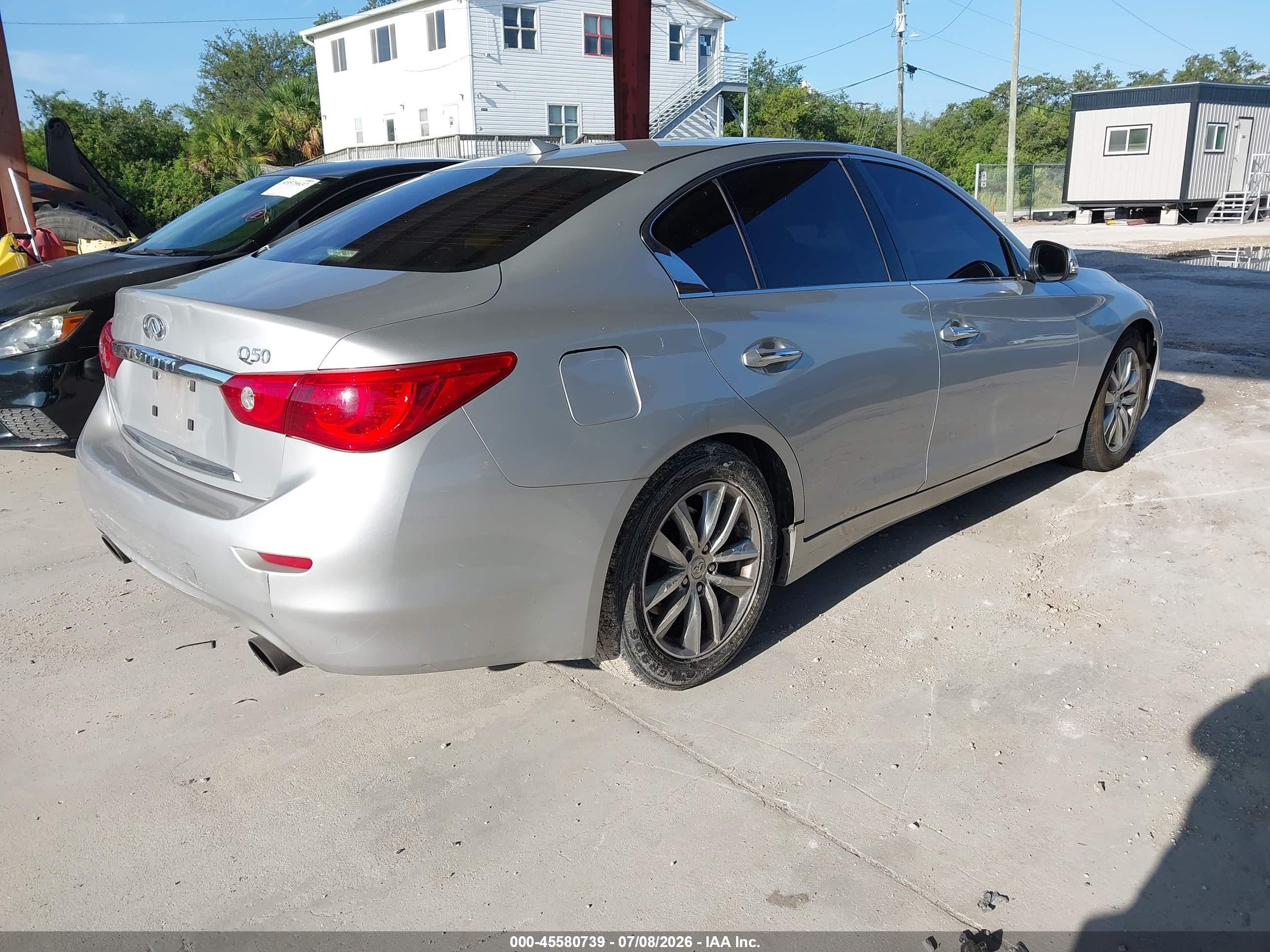 2014 Infiniti Q50 Premium/sport Серебряный vin: JN1BV7AP2EM686091