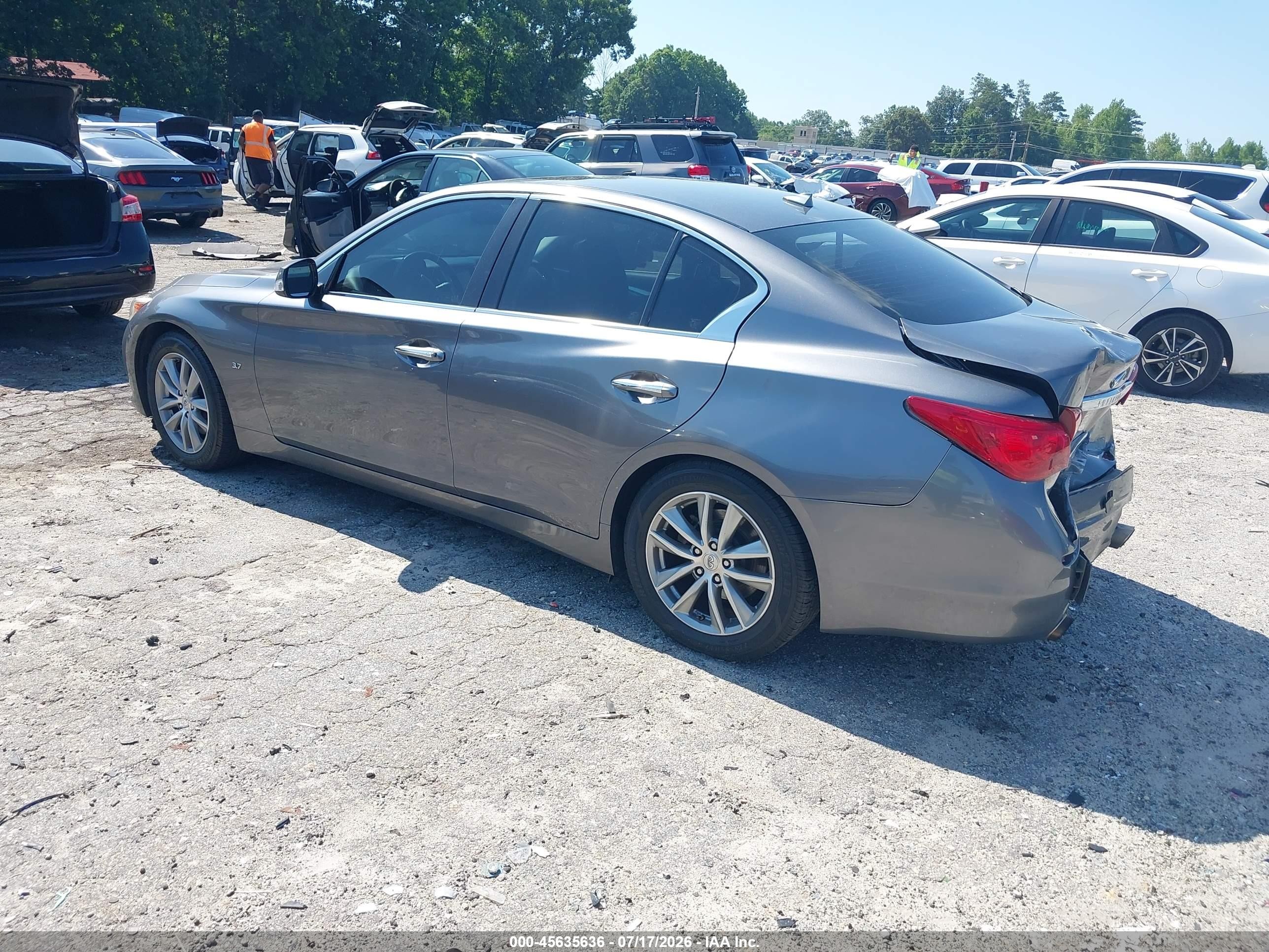2014 Infiniti Q50 Premium Gray vin: JN1BV7AP2EM689654