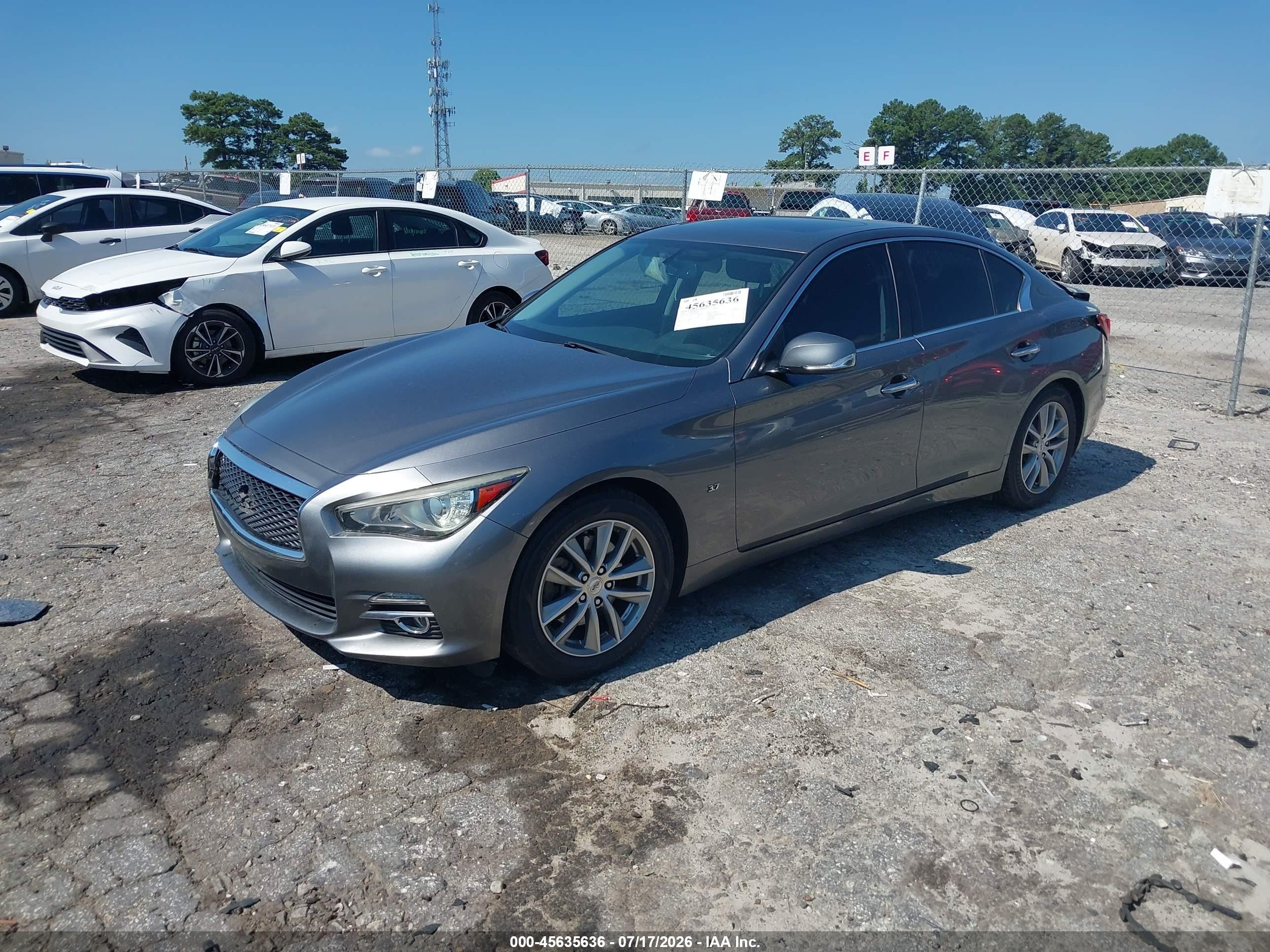 2014 Infiniti Q50 Premium Gray vin: JN1BV7AP2EM689654