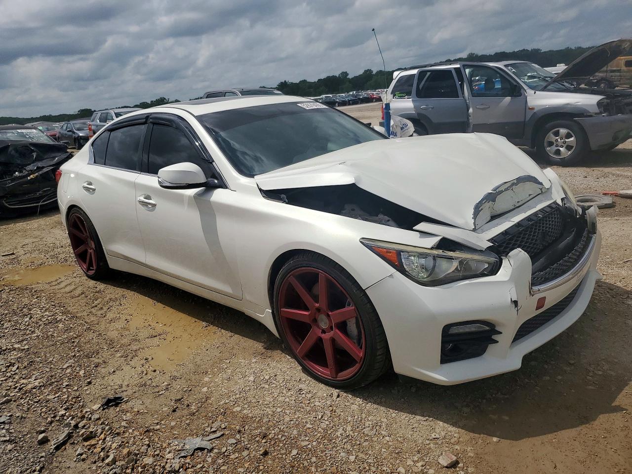 2015 Infiniti Q50 Sport White vin: JN1BV7AP2FM335988