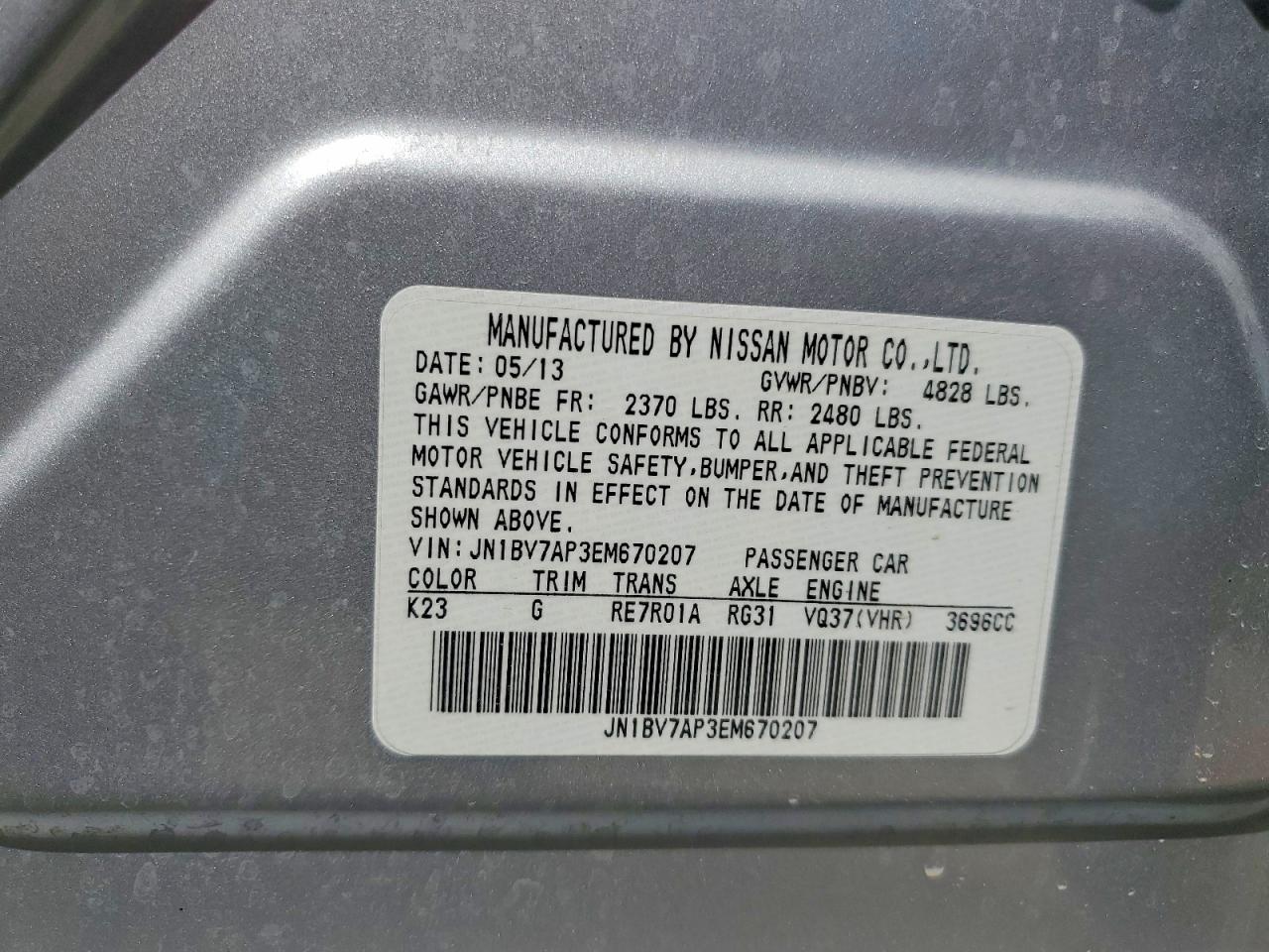 2014 Infiniti Q50 Base Silver vin: JN1BV7AP3EM670207