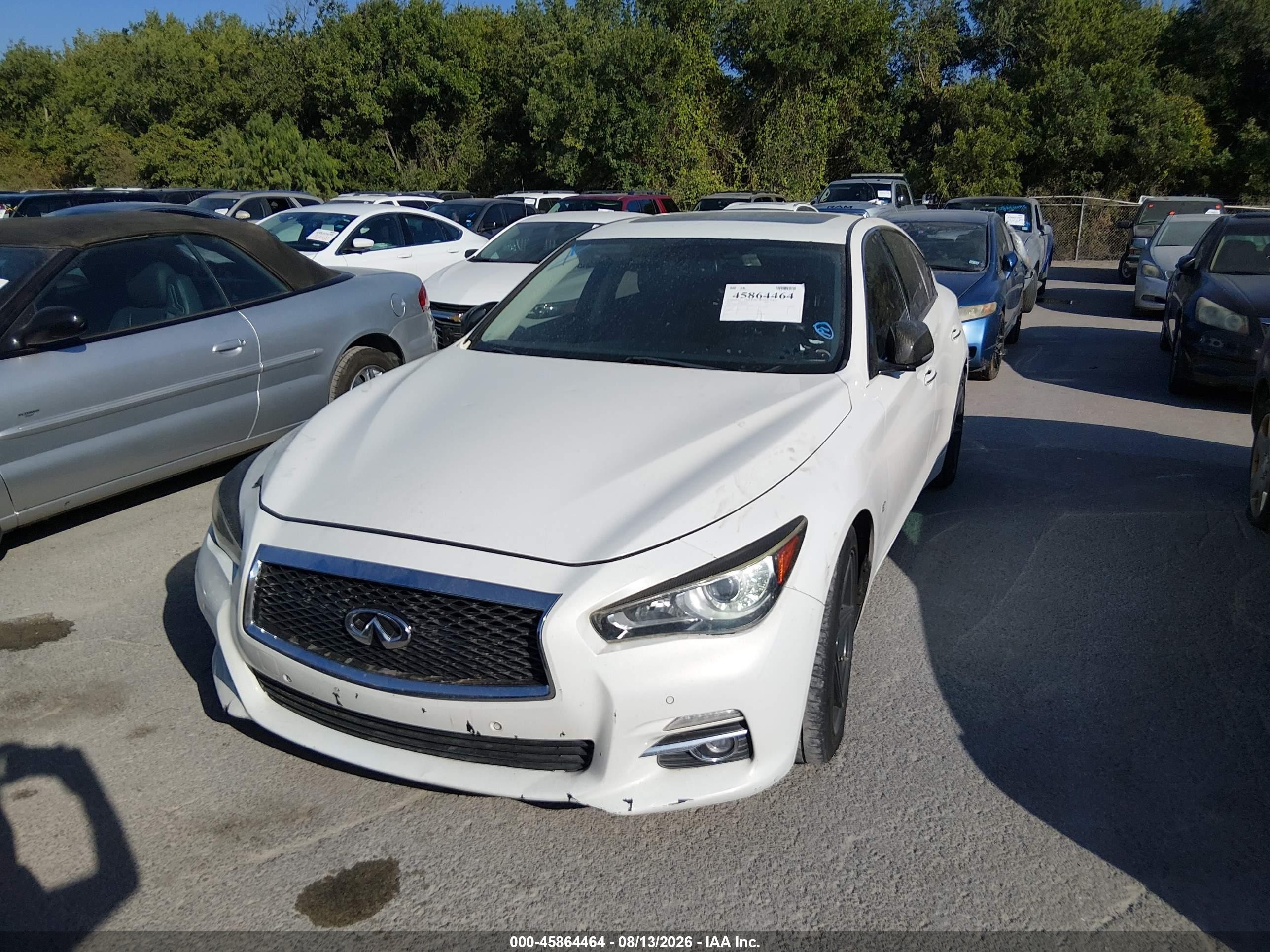2014 Infiniti Q50 Premium White vin: JN1BV7AP3EM671597