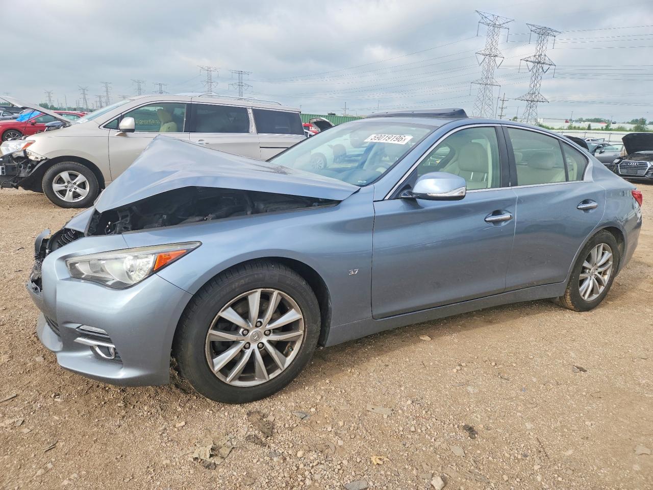 2014 Infiniti Q50 Base/premium/sport Синий vin: JN1BV7AP3EM672636
