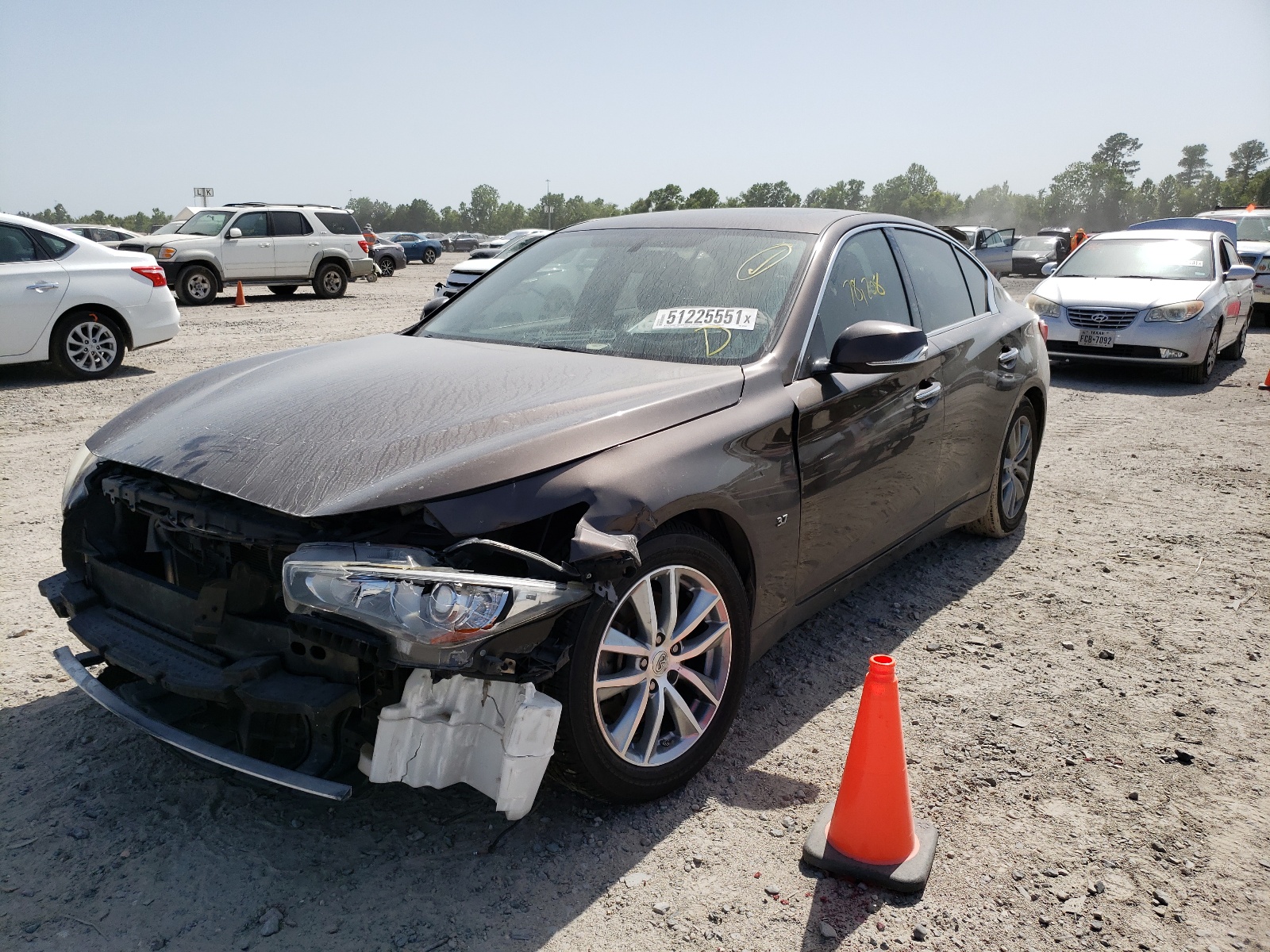 2014 Infiniti Q50 Base Brown vin: JN1BV7AP3EM675696