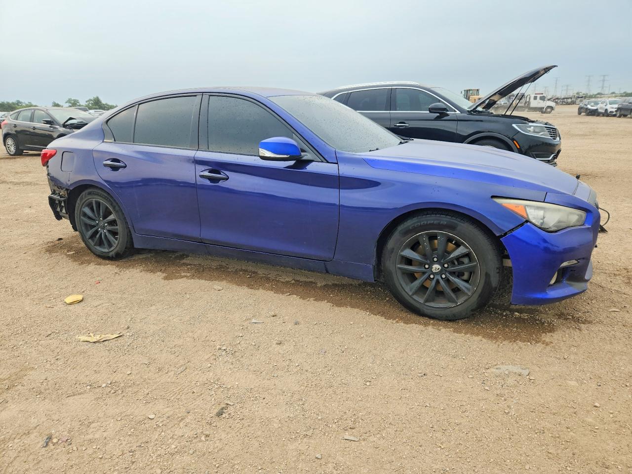 2014 Infiniti Q50 Base Blue vin: JN1BV7AP3EM675696