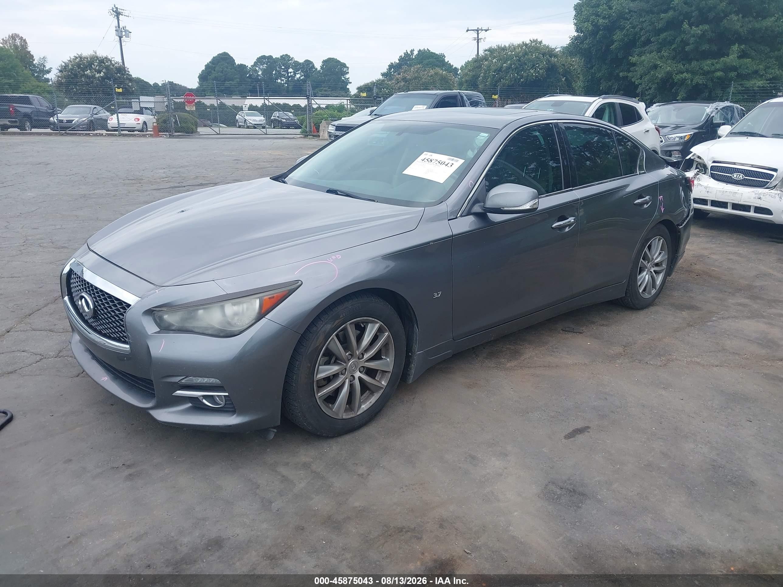 2014 Infiniti Q50 Premium Серый vin: JN1BV7AP3EM676878