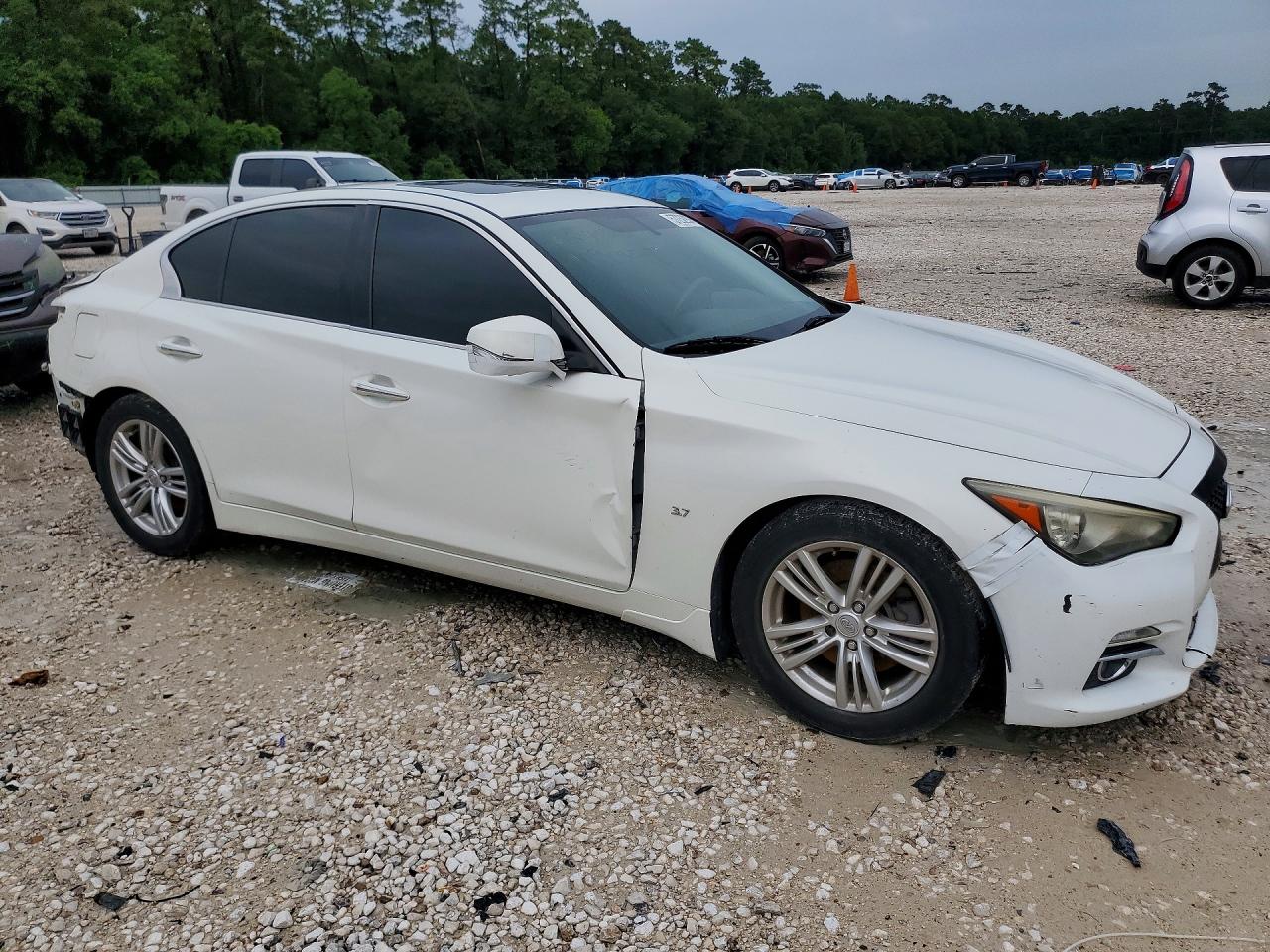 2014 Infiniti Q50 Premium White vin: JN1BV7AP3EM679330