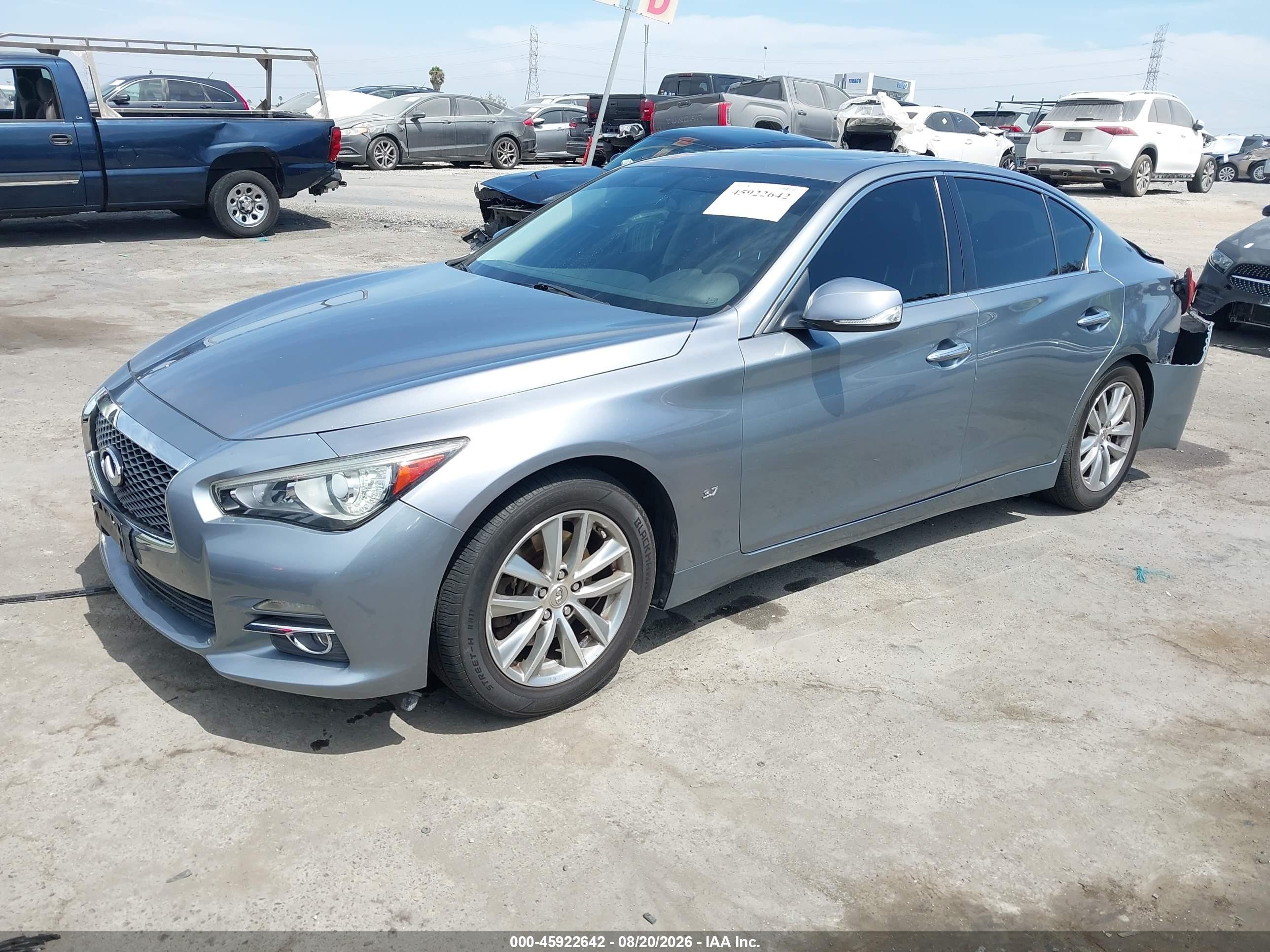2014 Infiniti Q50 Premium Blue vin: JN1BV7AP3EM679876