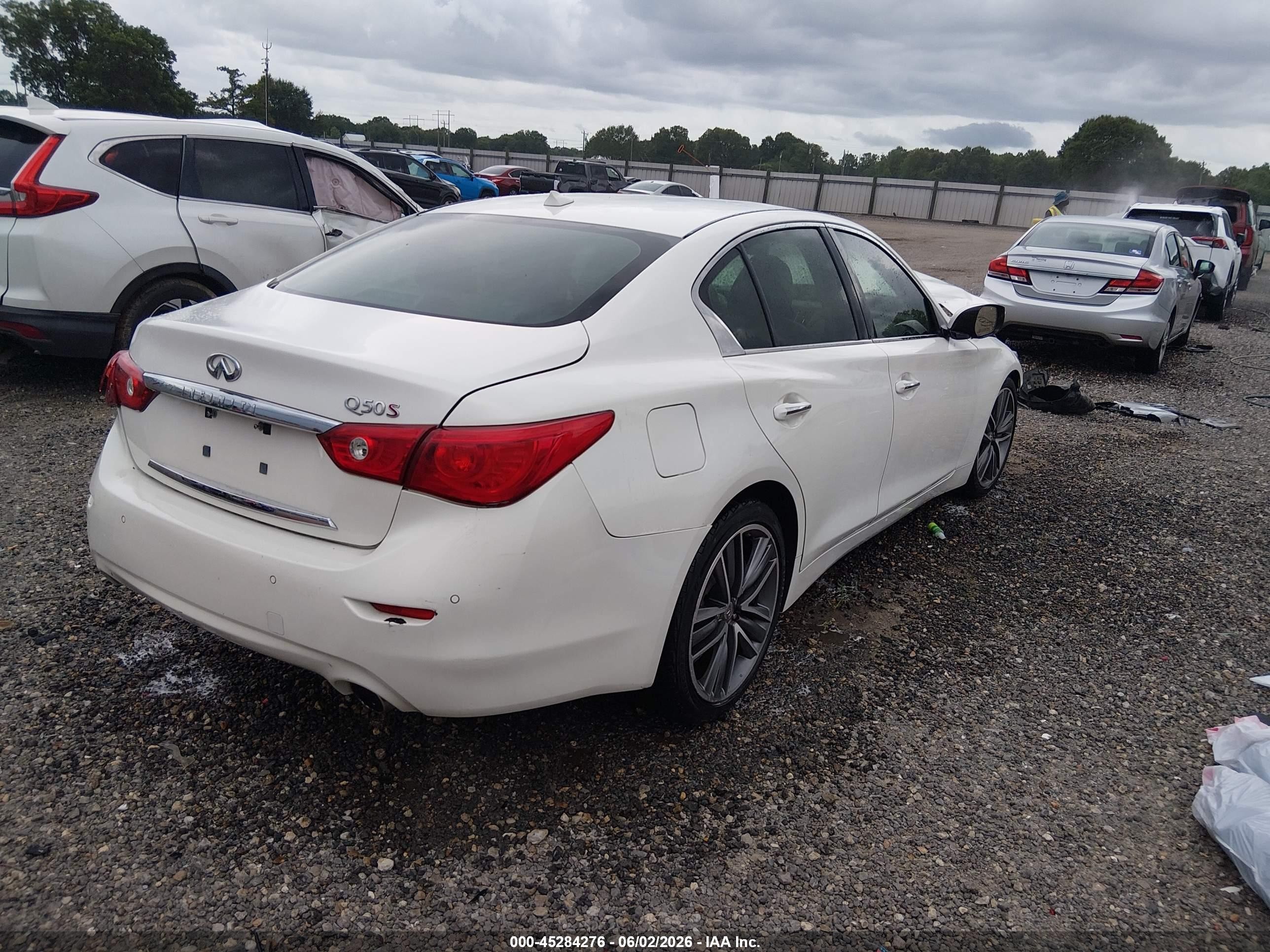 2014 Infiniti Q50 Sport White vin: JN1BV7AP3EM685774