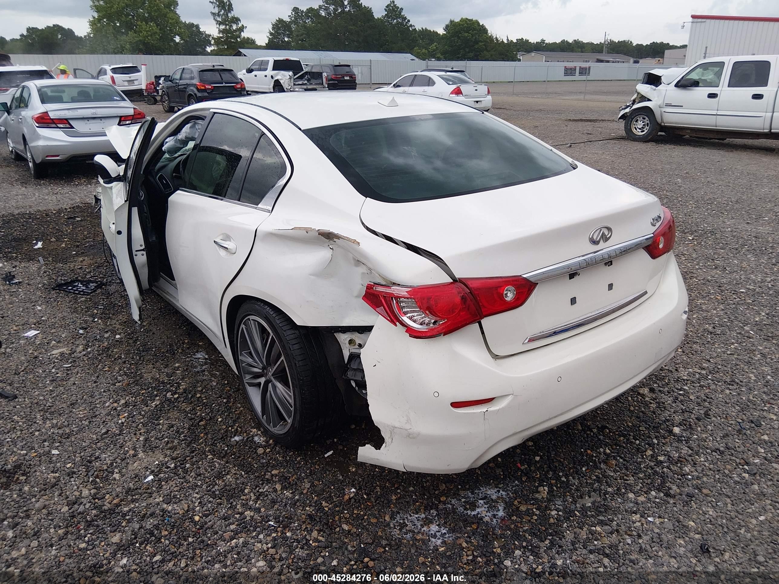 2014 Infiniti Q50 Sport White vin: JN1BV7AP3EM685774