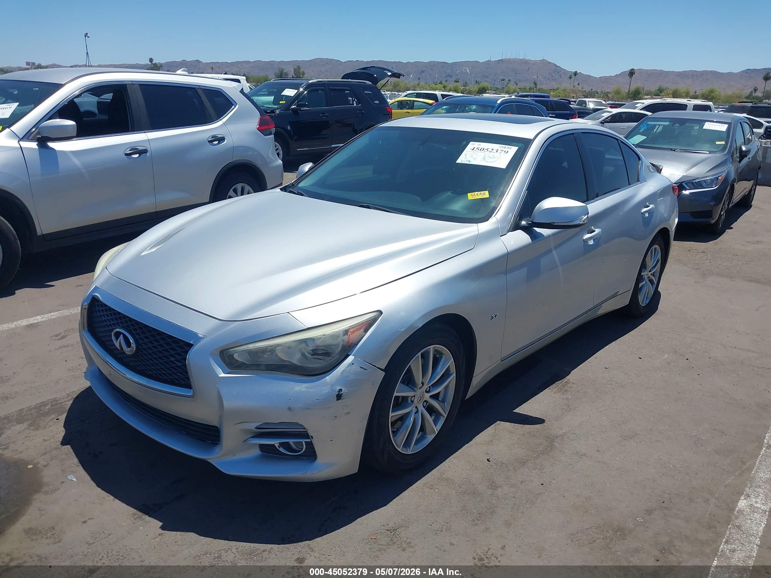 2014 Infiniti Q50 Premium/sport Серебряный vin: JN1BV7AP3EM686360