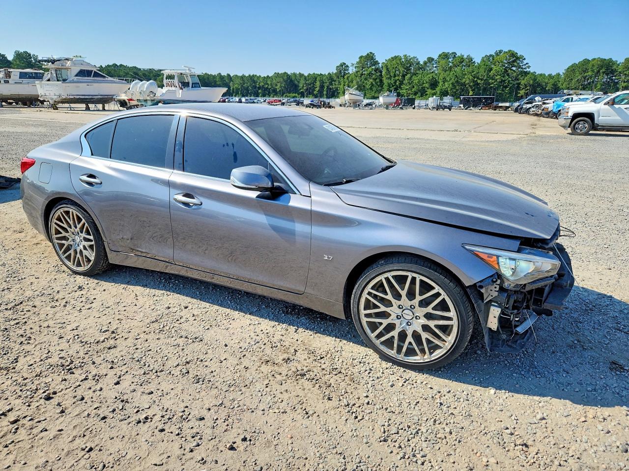 2014 Infiniti Q50 Base Silver vin: JN1BV7AP3EM692255