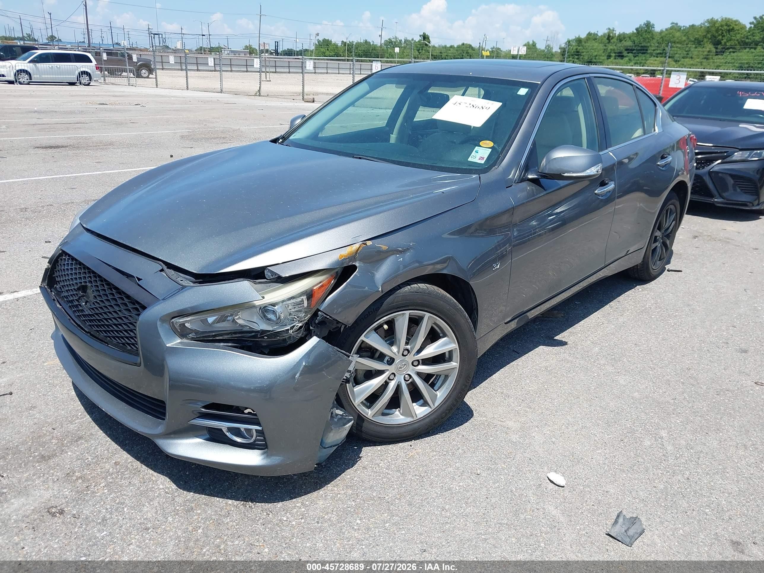 2015 Infiniti Q50 Premium Gray vin: JN1BV7AP3FM331593